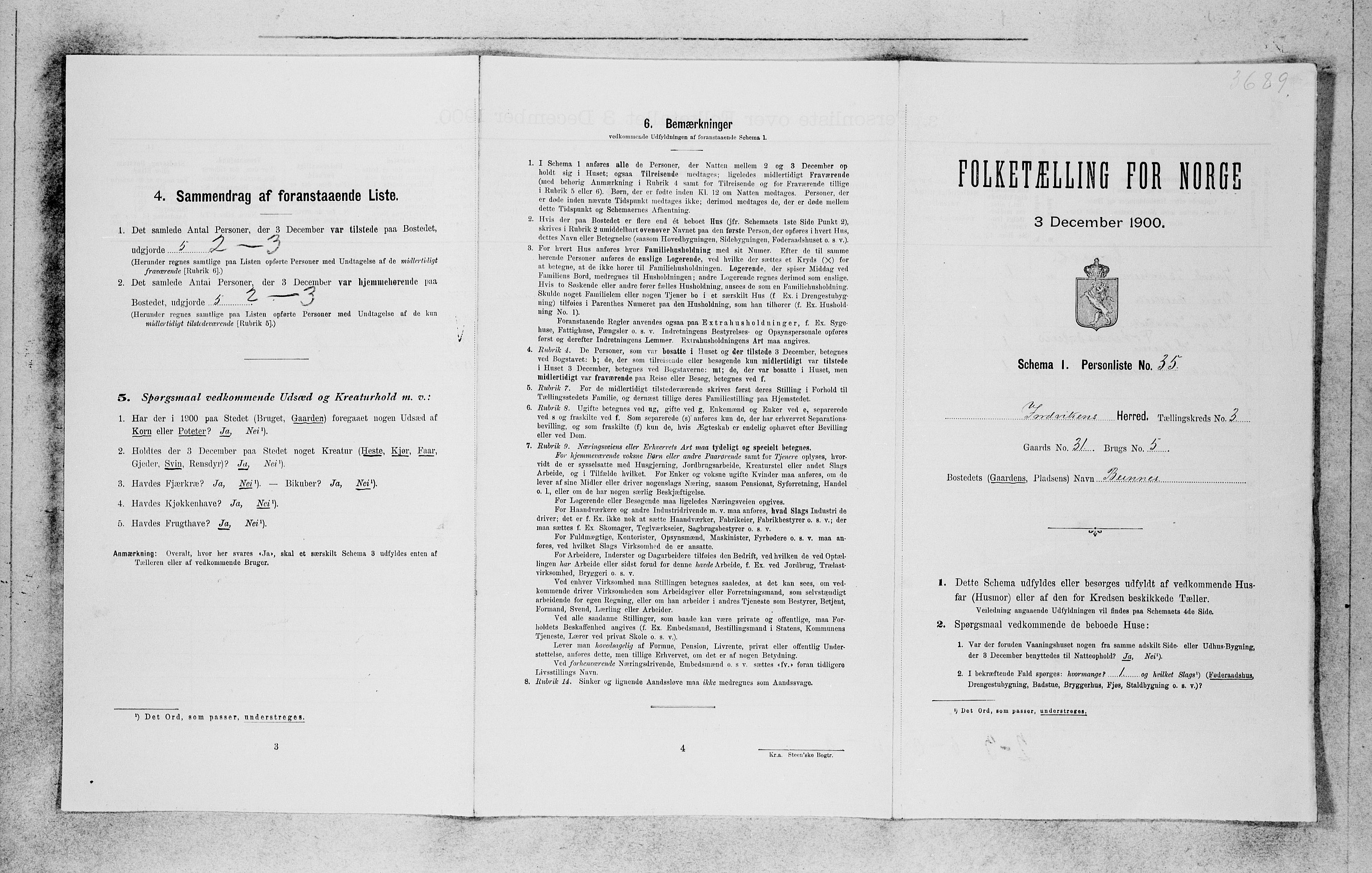 SAB, Folketelling 1900 for 1447 Innvik herred, 1900, s. 345