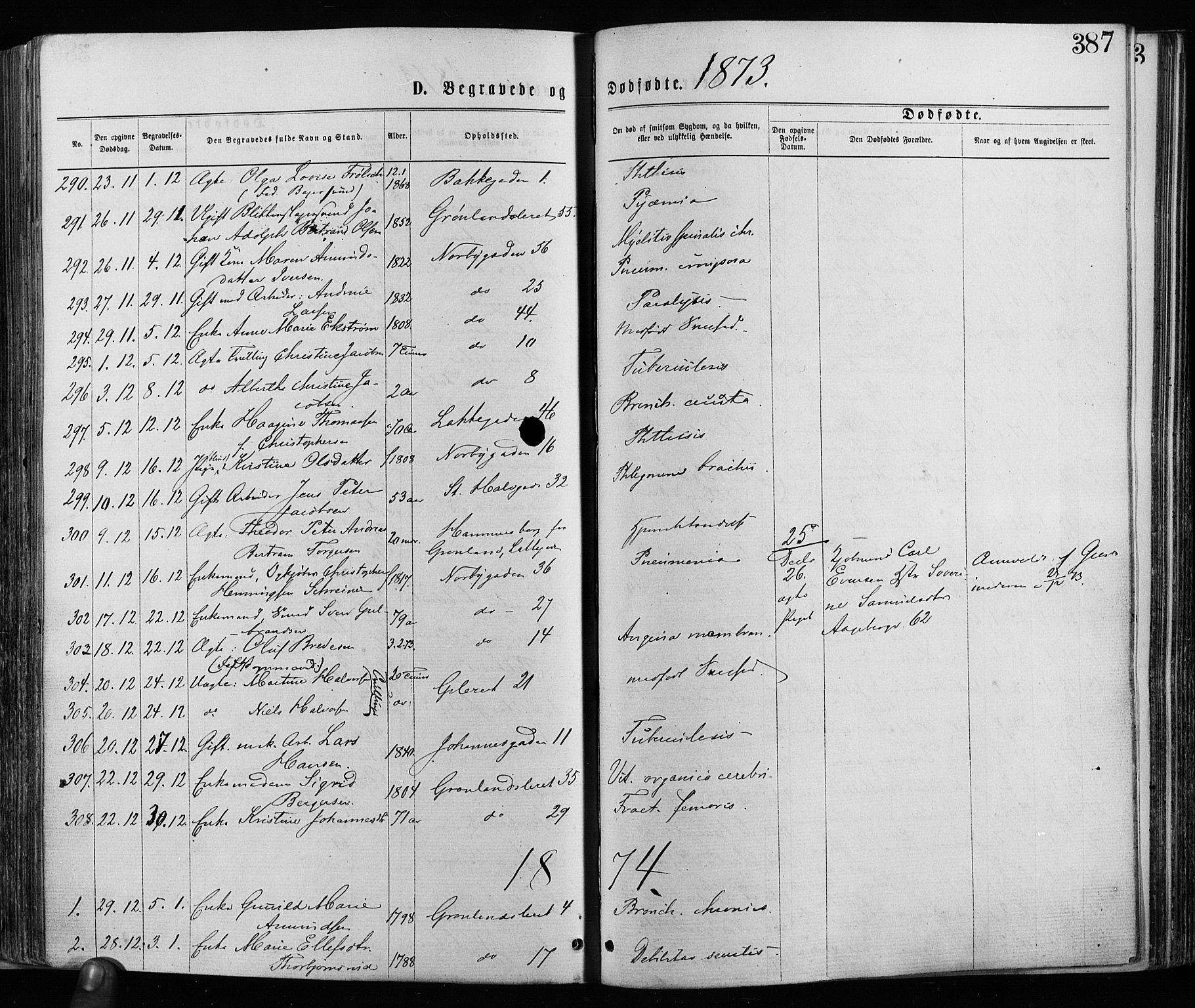 Grønland prestekontor Kirkebøker, AV/SAO-A-10848/F/Fa/L0005: Ministerialbok nr. 5, 1869-1880, s. 387