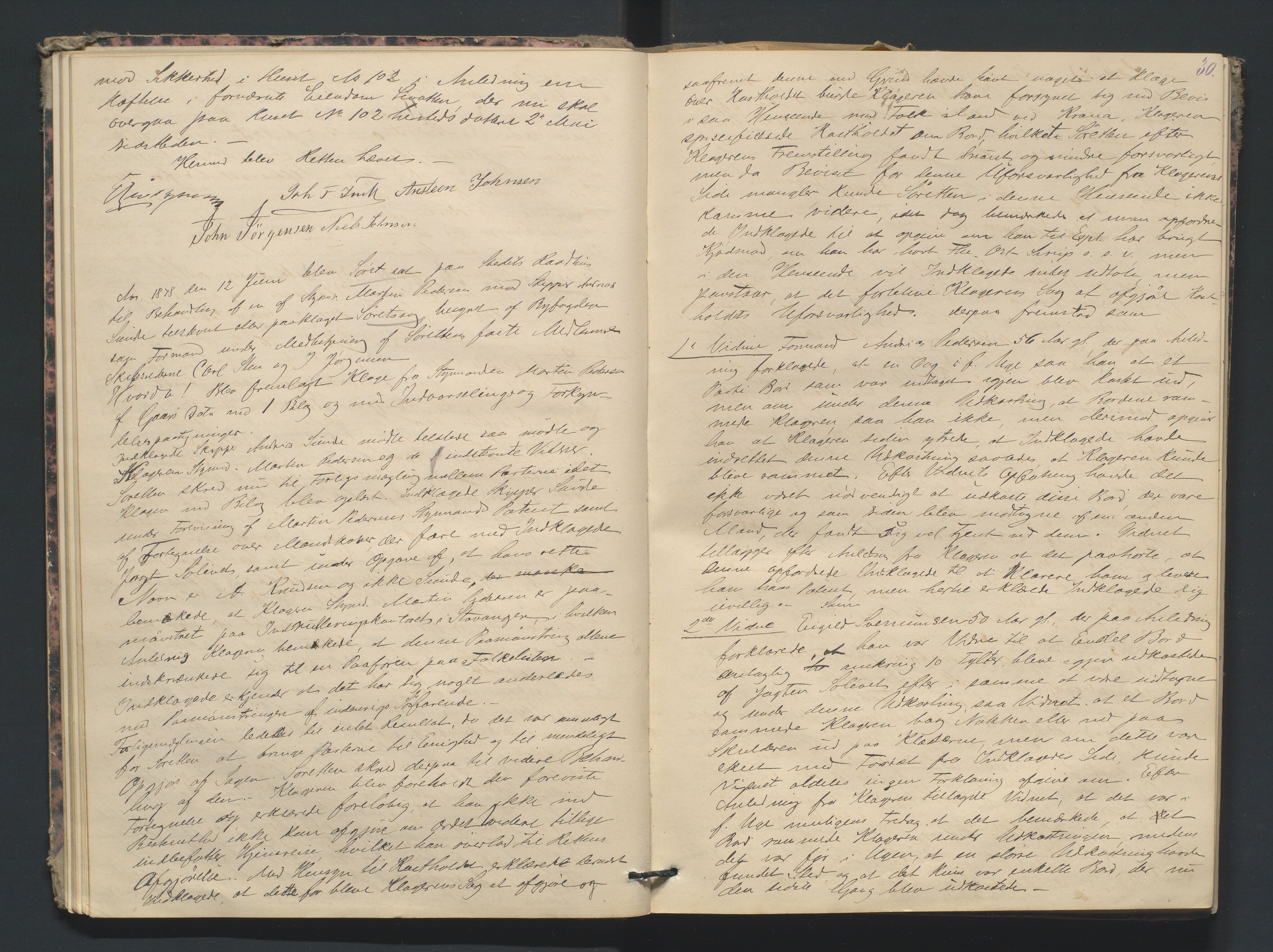 Risør byfogd, AV/SAK-1222-0005/F/Fa/L0004: Justisprotokoll nr. 4, 1877-1880, s. 29b-30a