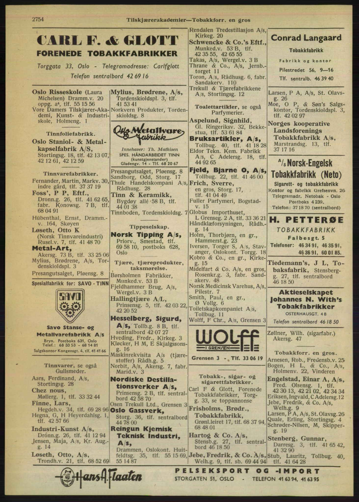 Kristiania/Oslo adressebok, PUBL/-, 1950, s. 2754