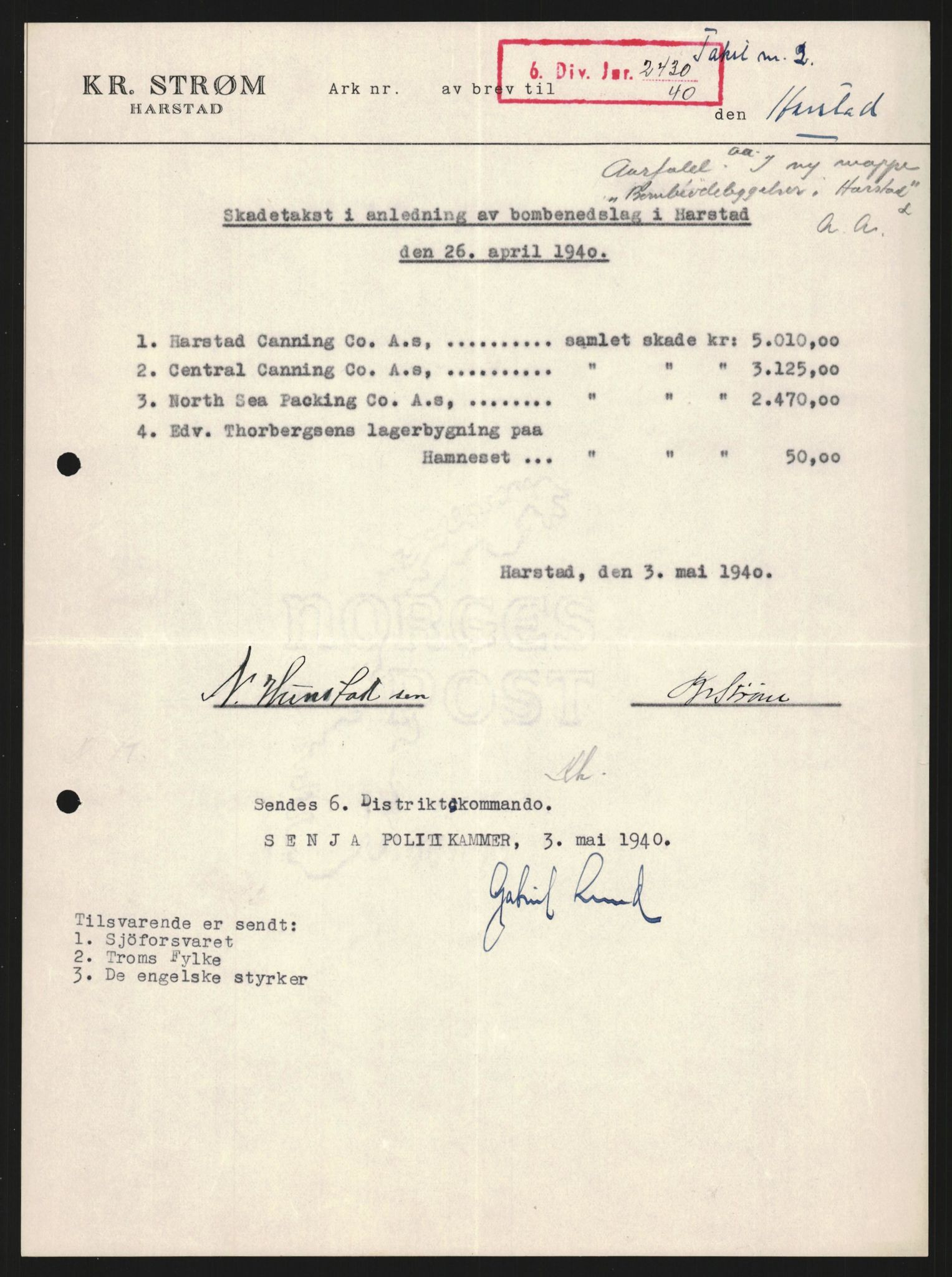 Forsvaret, Forsvarets krigshistoriske avdeling, AV/RA-RAFA-2017/Y/Yb/L0132: II-C-11-600  -  6. Divisjon / 6. Distriktskommando, 1940-1960, s. 307