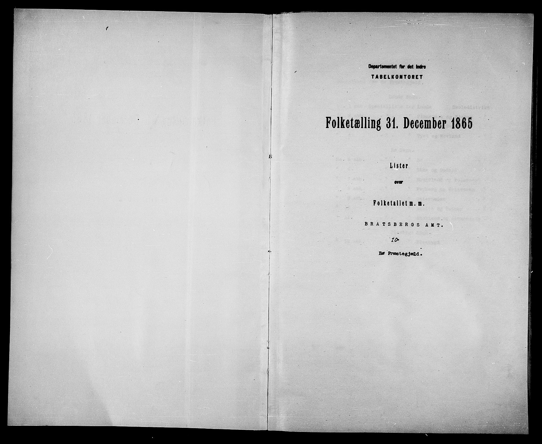 RA, Folketelling 1865 for 0821P Bø prestegjeld, 1865, s. 3