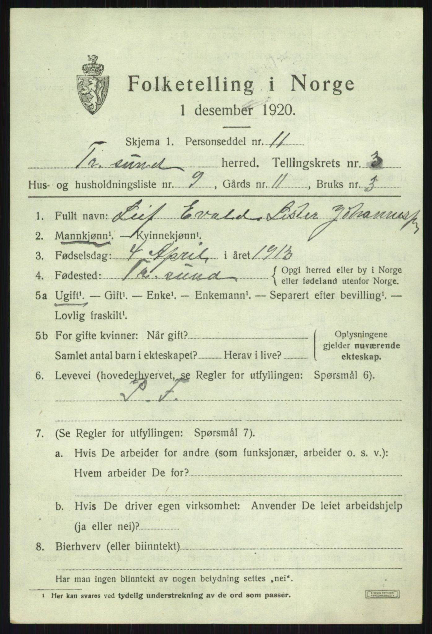 SATØ, Folketelling 1920 for 1934 Tromsøysund herred, 1920, s. 2808