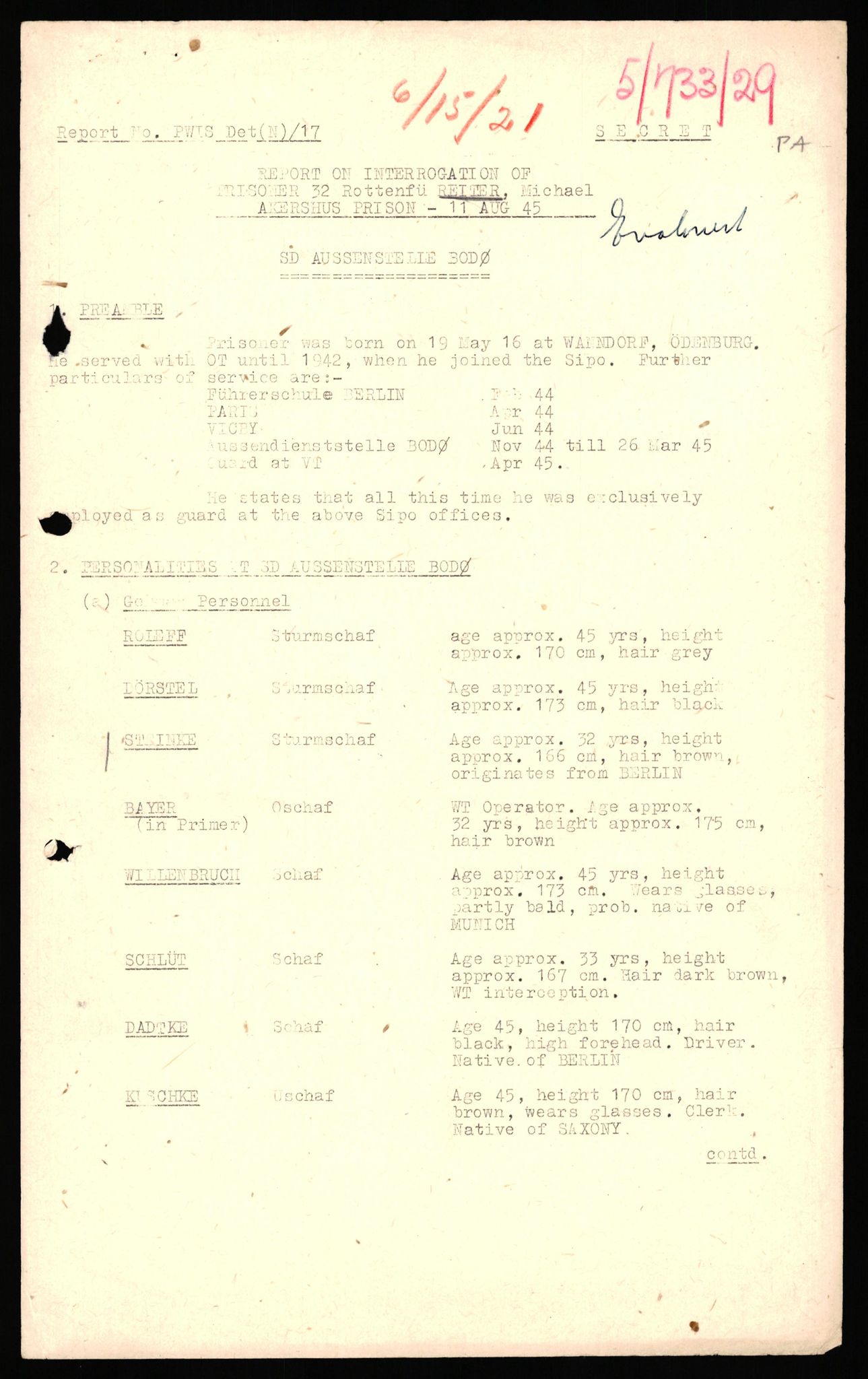 Forsvaret, Forsvarets overkommando II, RA/RAFA-3915/D/Db/L0041: CI Questionaires.  Diverse nasjonaliteter., 1945-1946, s. 563