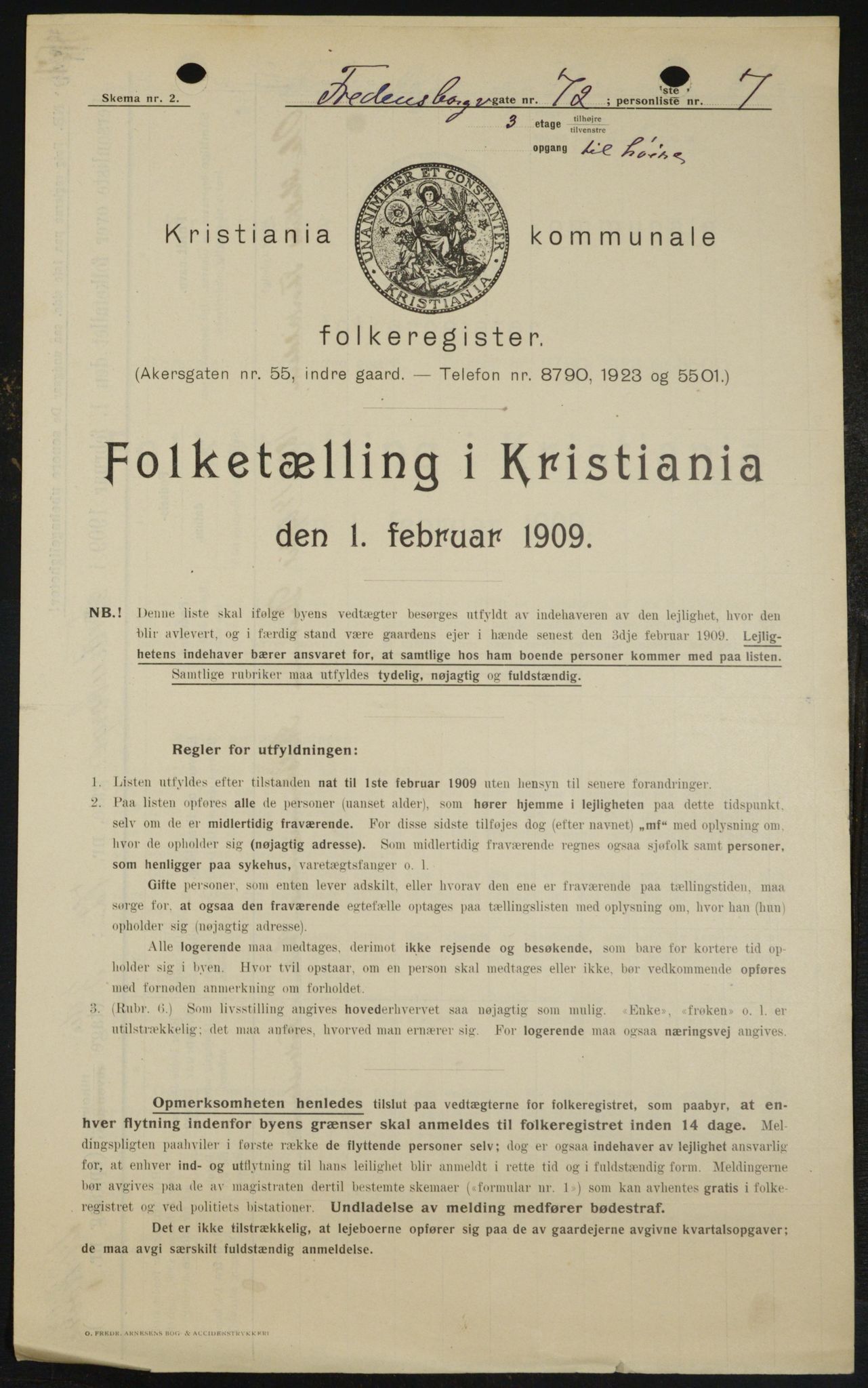 OBA, Kommunal folketelling 1.2.1909 for Kristiania kjøpstad, 1909, s. 24027