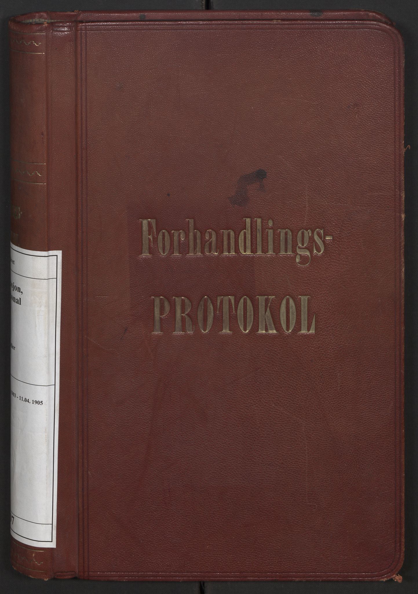Norges statsbaner, Administrasjons- økonomi- og personalavdelingen, RA/S-3412/A/Aa/L0007: Forhandlingsprotokoll, 1903-1905