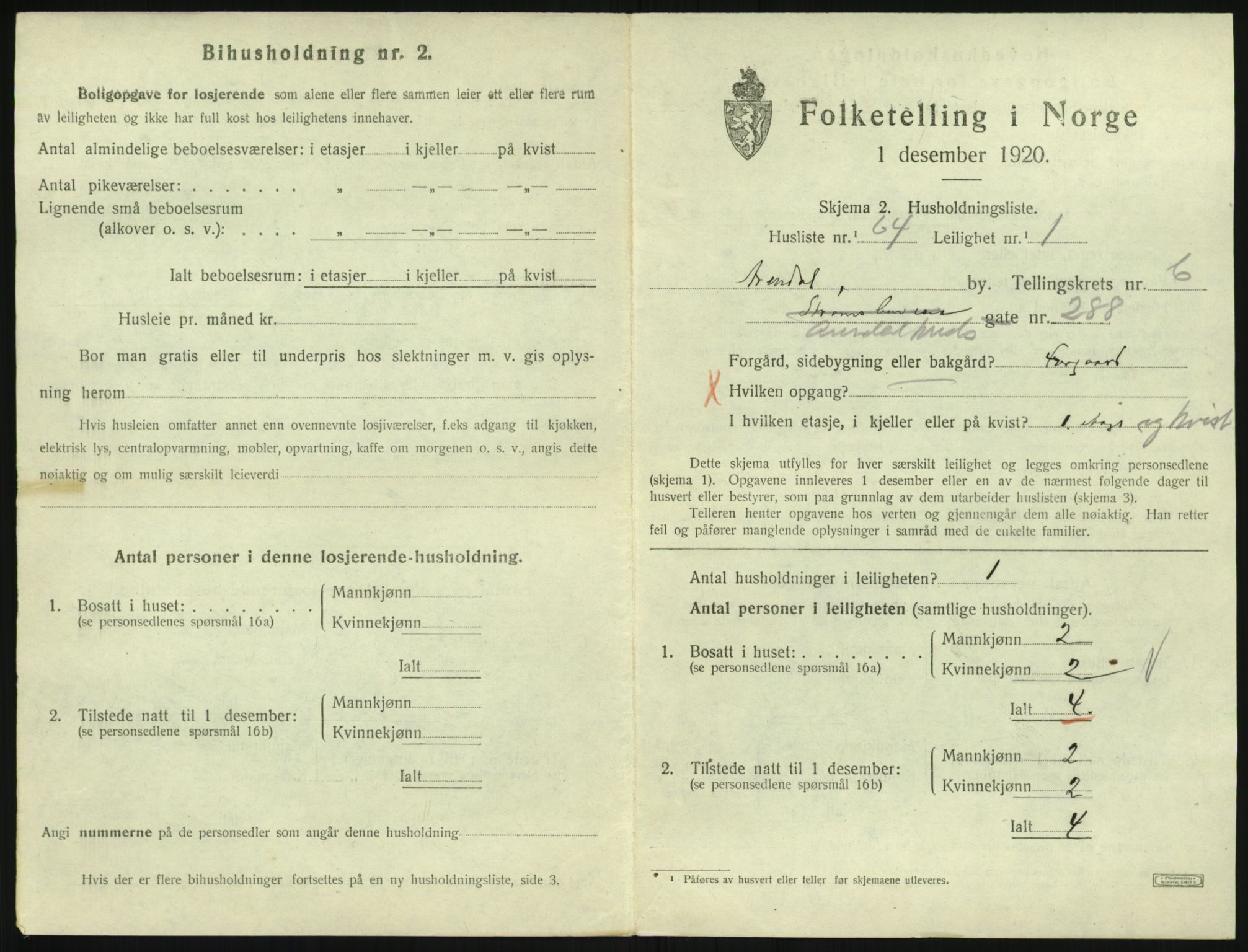 SAK, Folketelling 1920 for 0903 Arendal kjøpstad, 1920, s. 5392