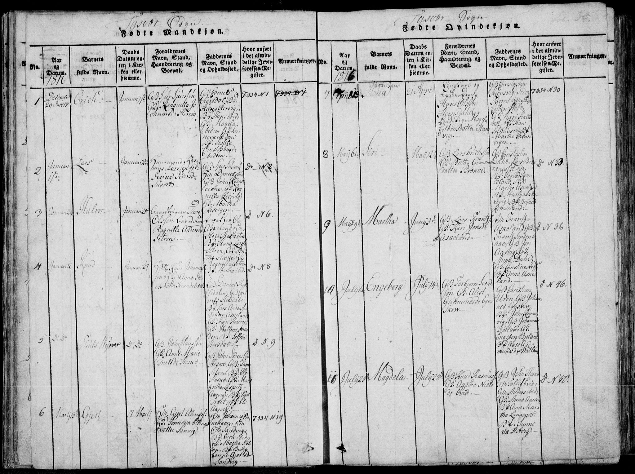 Skjold sokneprestkontor, AV/SAST-A-101847/H/Ha/Haa/L0004: Ministerialbok nr. A 4 /1, 1815-1830, s. 34