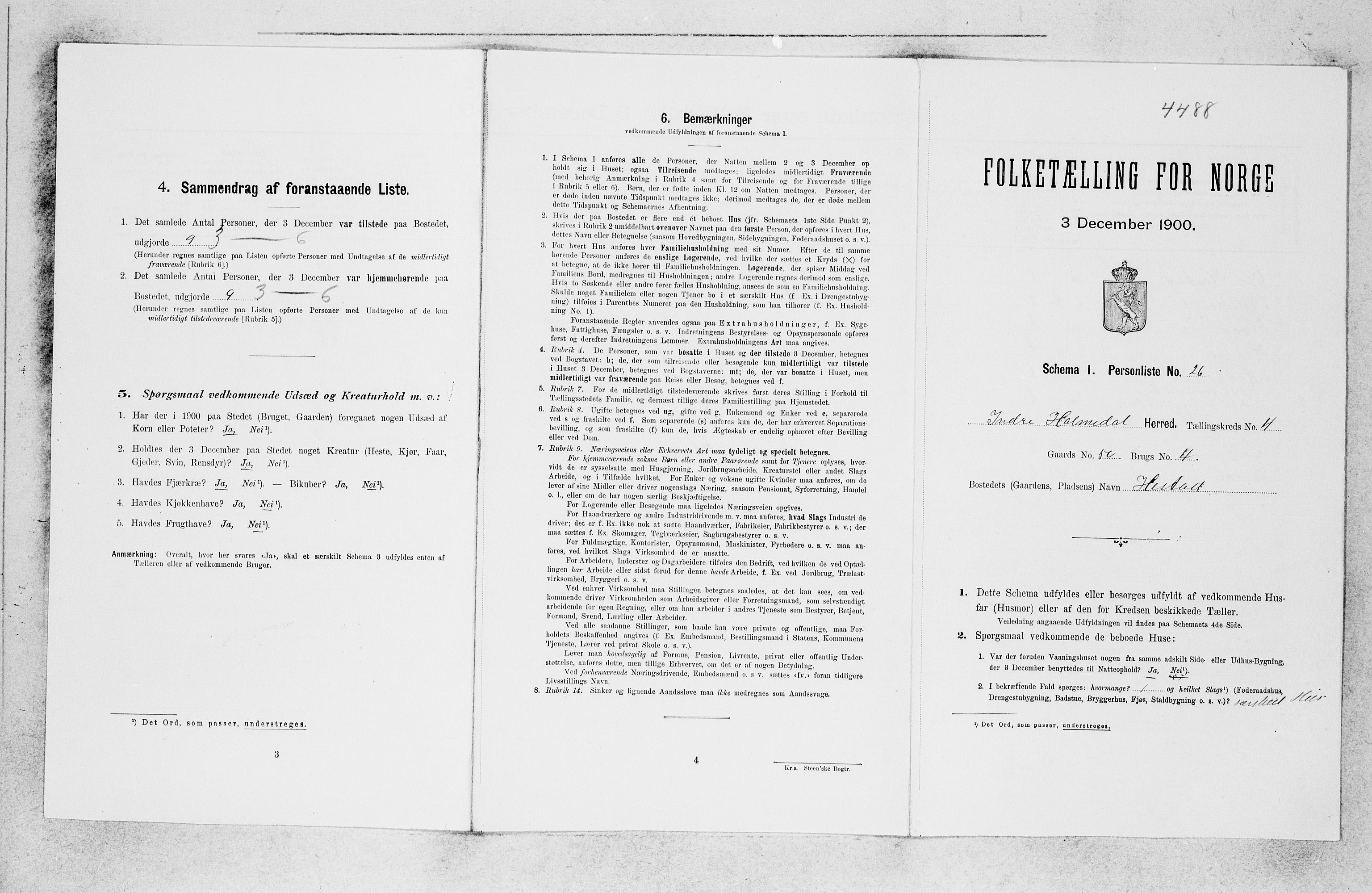 SAB, Folketelling 1900 for 1430 Indre Holmedal herred, 1900, s. 408