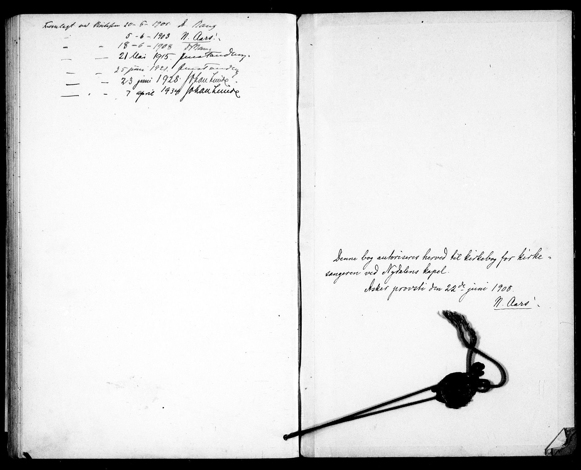 Vestre Aker prestekontor Kirkebøker, AV/SAO-A-10025/G/Gc/L0001: Klokkerbok nr. III 1, 1900-1913
