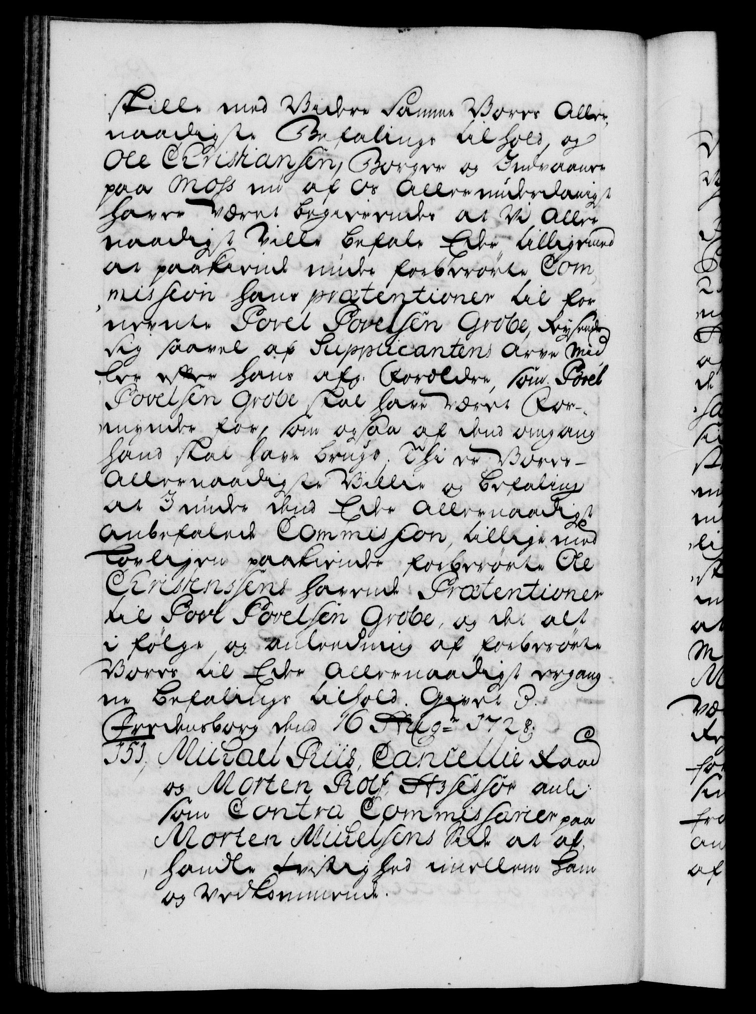 Danske Kanselli 1572-1799, AV/RA-EA-3023/F/Fc/Fca/Fcab/L0024: Norske tegnelser, 1728-1730, s. 195b