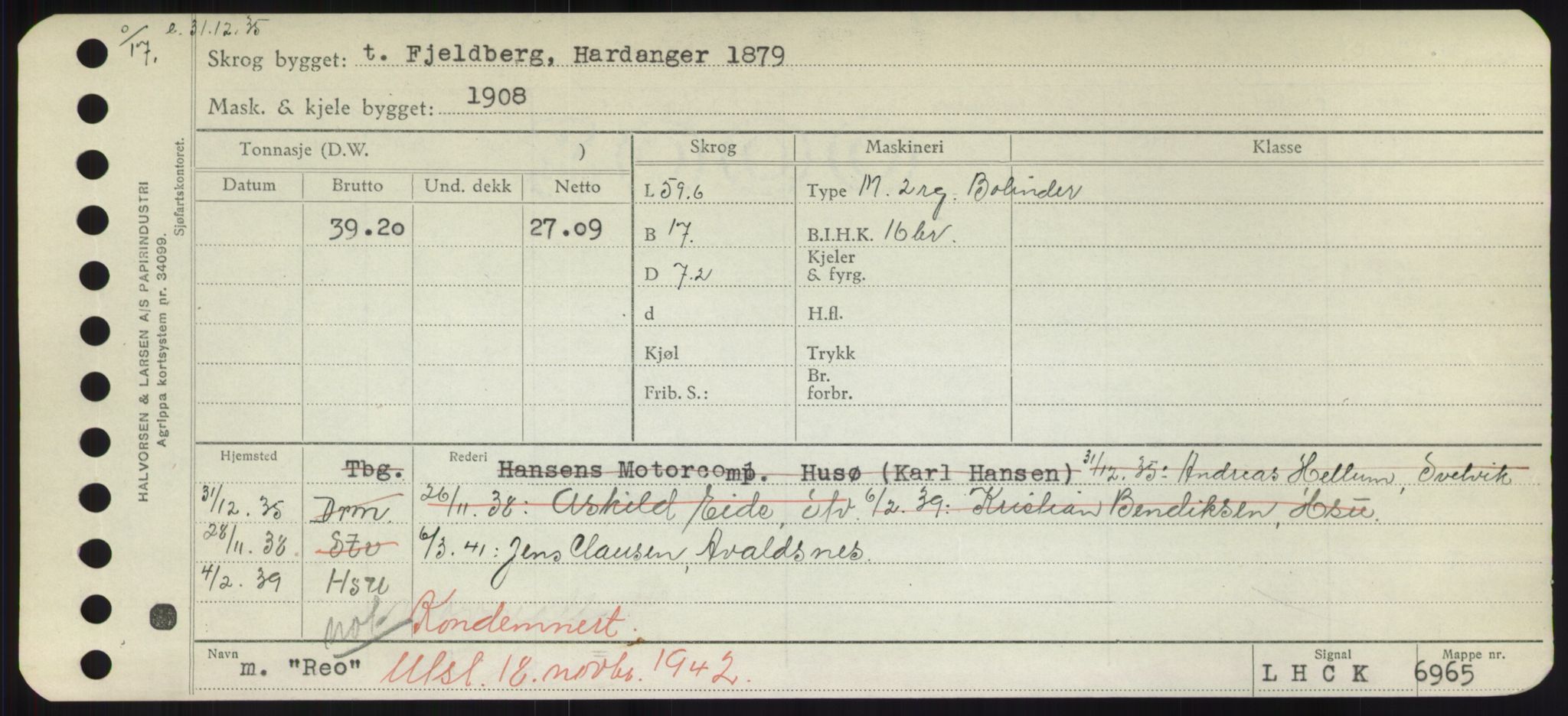 Sjøfartsdirektoratet med forløpere, Skipsmålingen, RA/S-1627/H/Hd/L0030: Fartøy, Q-Riv, s. 441