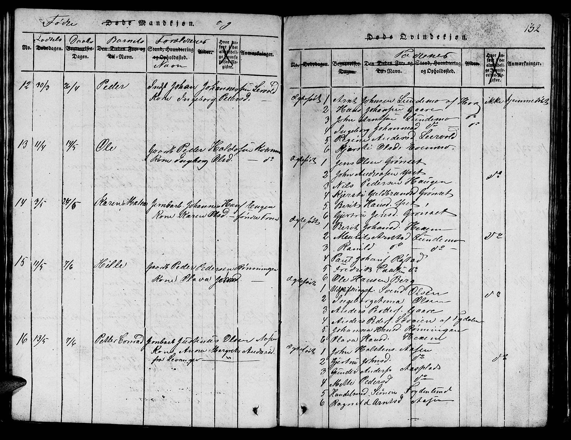 Ministerialprotokoller, klokkerbøker og fødselsregistre - Sør-Trøndelag, AV/SAT-A-1456/685/L0976: Klokkerbok nr. 685C01, 1817-1878, s. 132