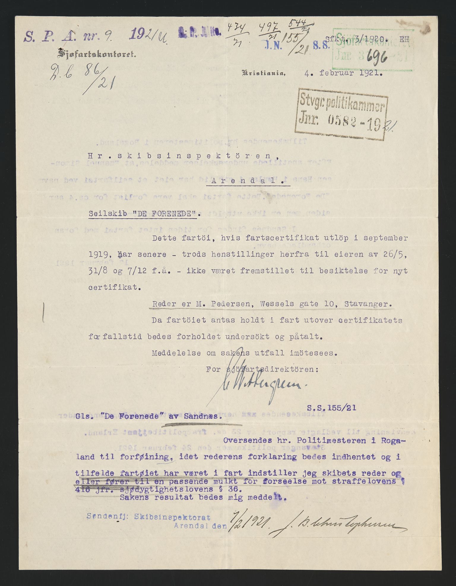 Sjøfartsdirektoratet med forløpere, skipsmapper slettede skip, AV/RA-S-4998/F/Fa/L0235: --, 1847-1930, s. 448