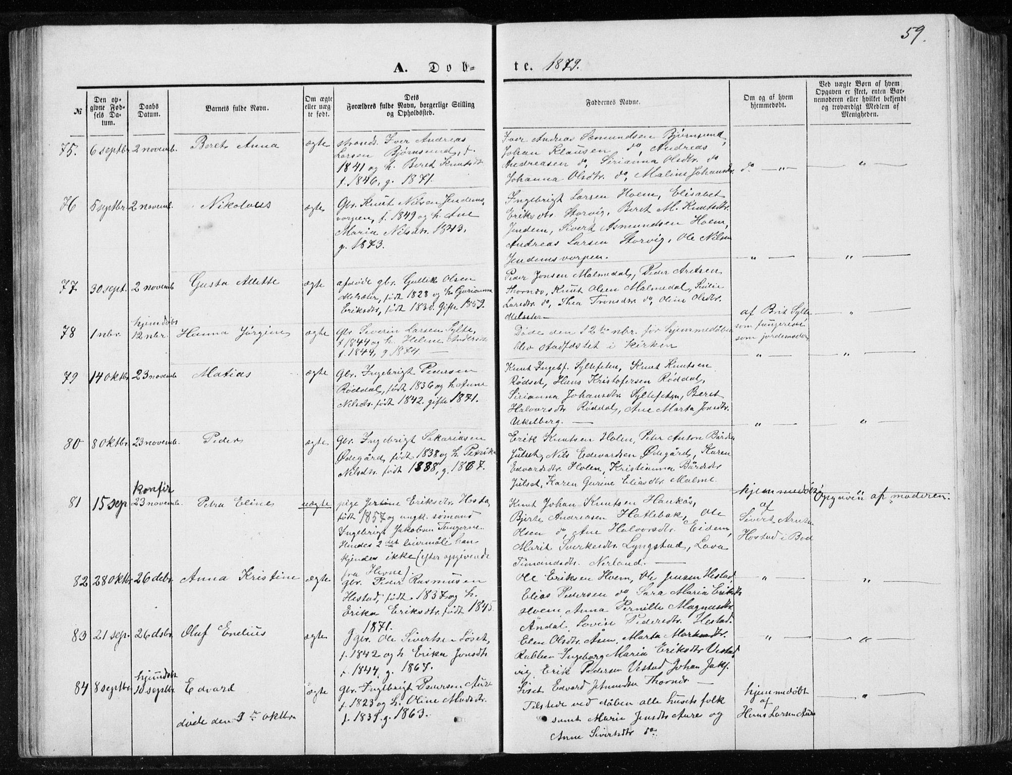 Ministerialprotokoller, klokkerbøker og fødselsregistre - Møre og Romsdal, AV/SAT-A-1454/565/L0754: Klokkerbok nr. 565C03, 1870-1896, s. 59