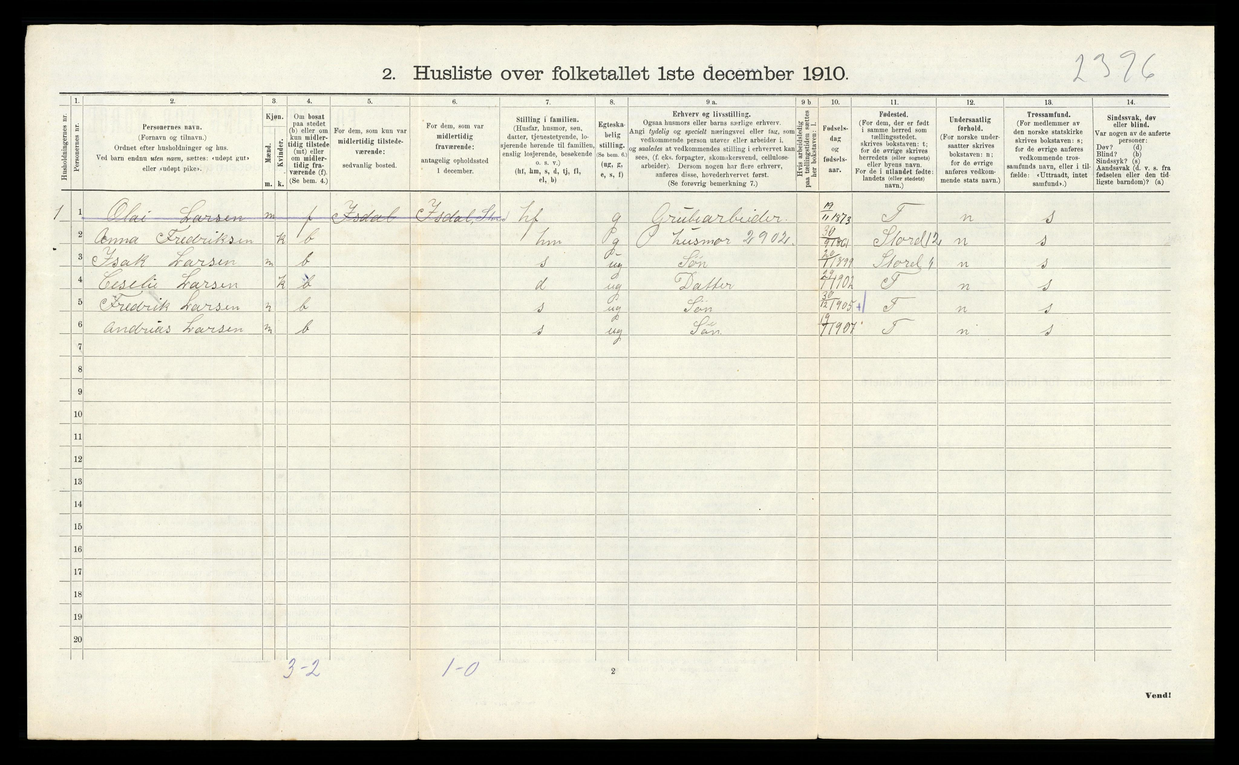 RA, Folketelling 1910 for 1222 Fitjar herred, 1910, s. 514