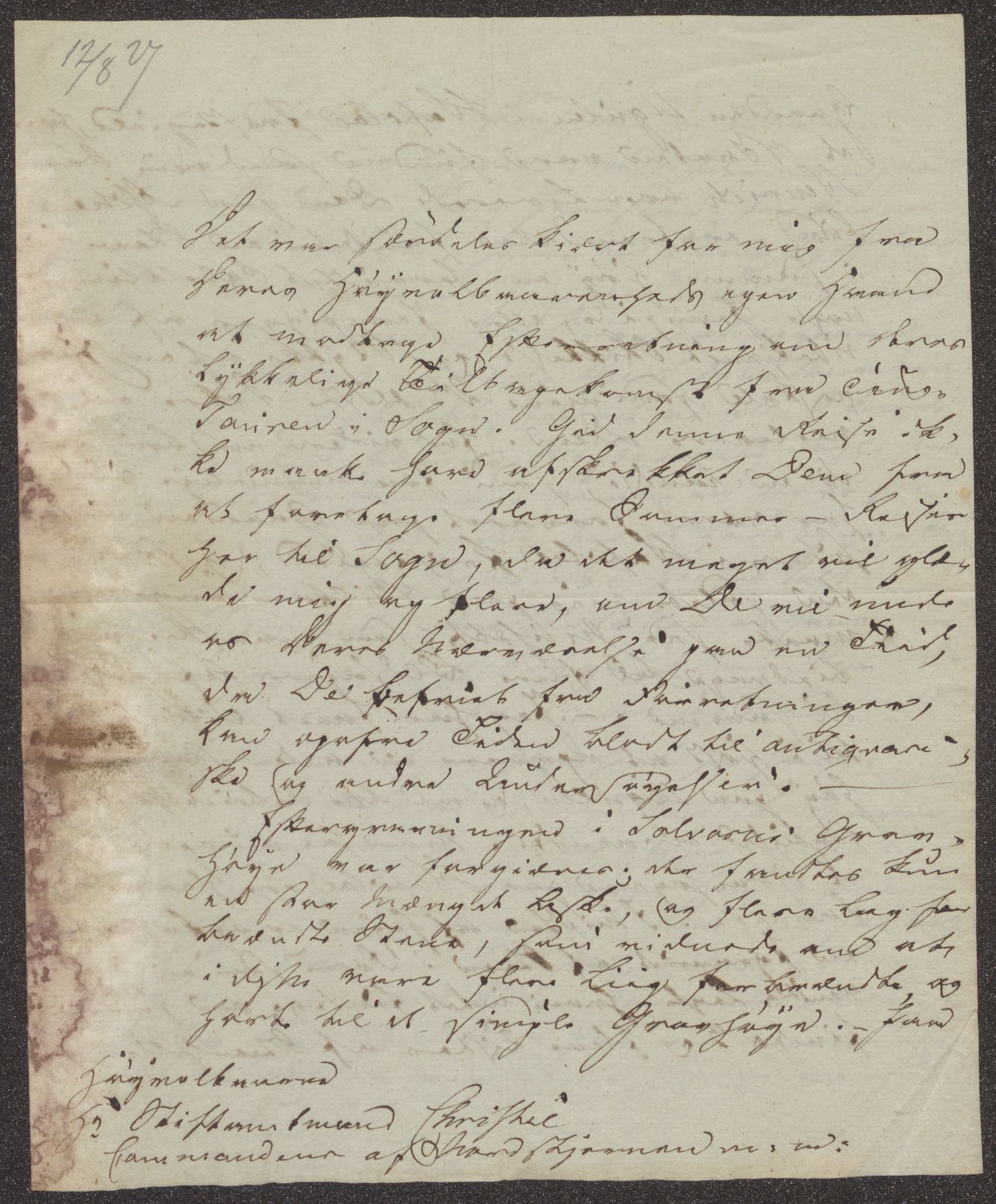 Bergens Museum. Direksjonen/ styret, UMB/A007/D/Da/L0002/0001: Innkommende brev 1827 / Innkommende brev 1827, 1827