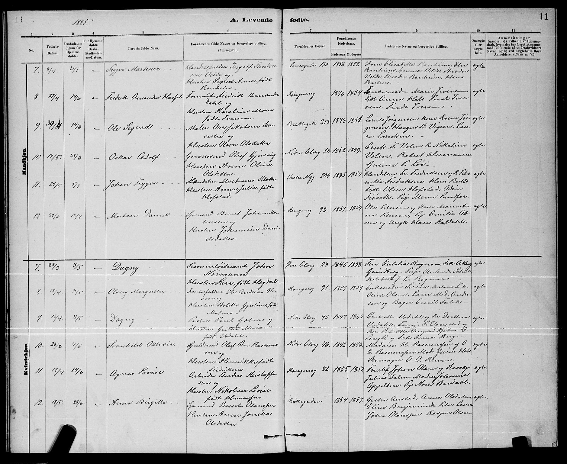 Ministerialprotokoller, klokkerbøker og fødselsregistre - Nord-Trøndelag, SAT/A-1458/739/L0374: Klokkerbok nr. 739C02, 1883-1898, s. 11