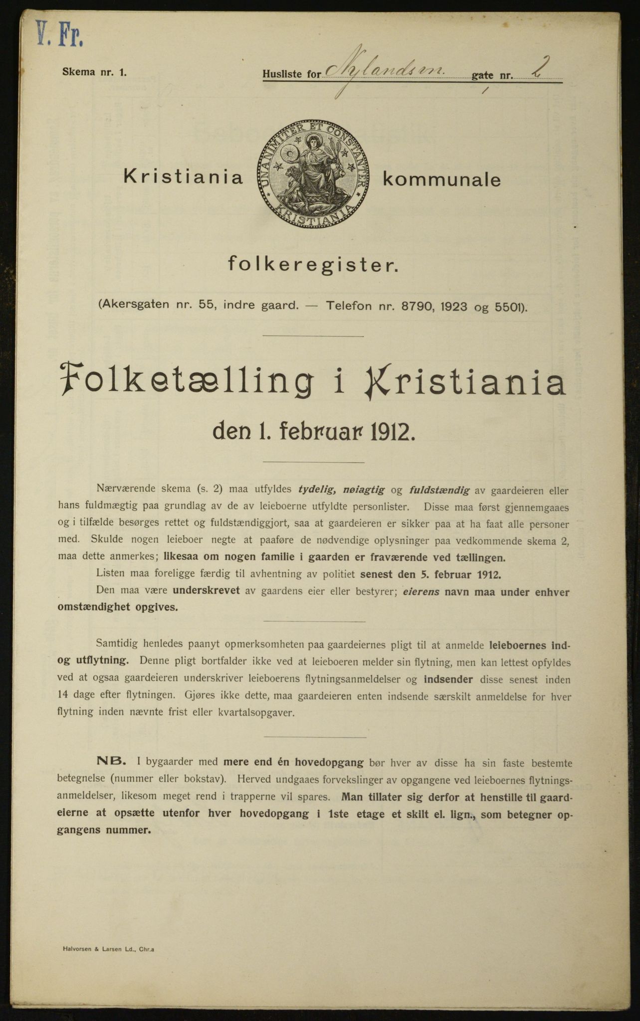 OBA, Kommunal folketelling 1.2.1912 for Kristiania, 1912, s. 74692