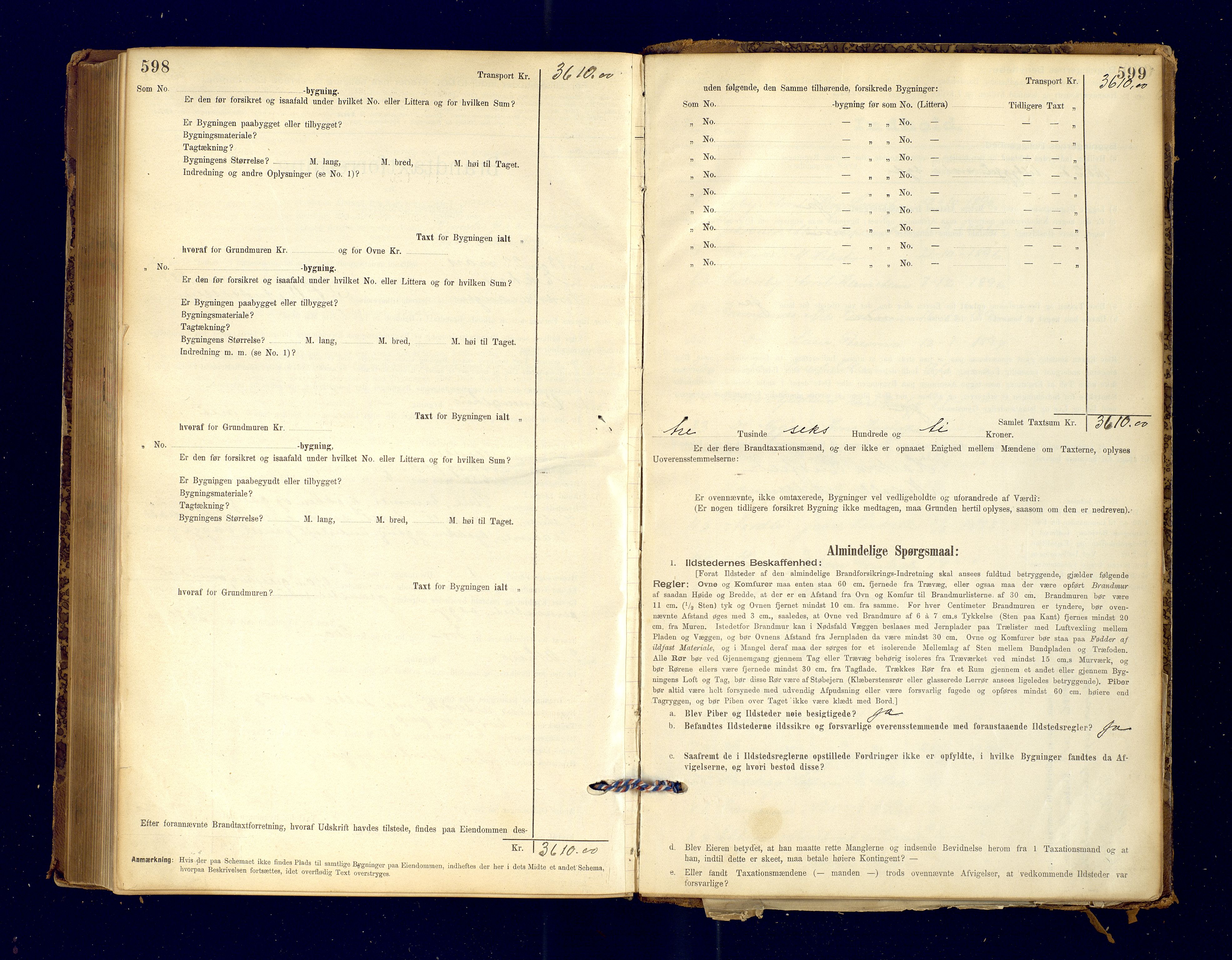 Nord-Varanger (Vadsø) lensmannskontor, SATØ/S-1166/1/Fp/Fpb/L0198: Branntakstprotokoller, 1895-1913, s. 598-599