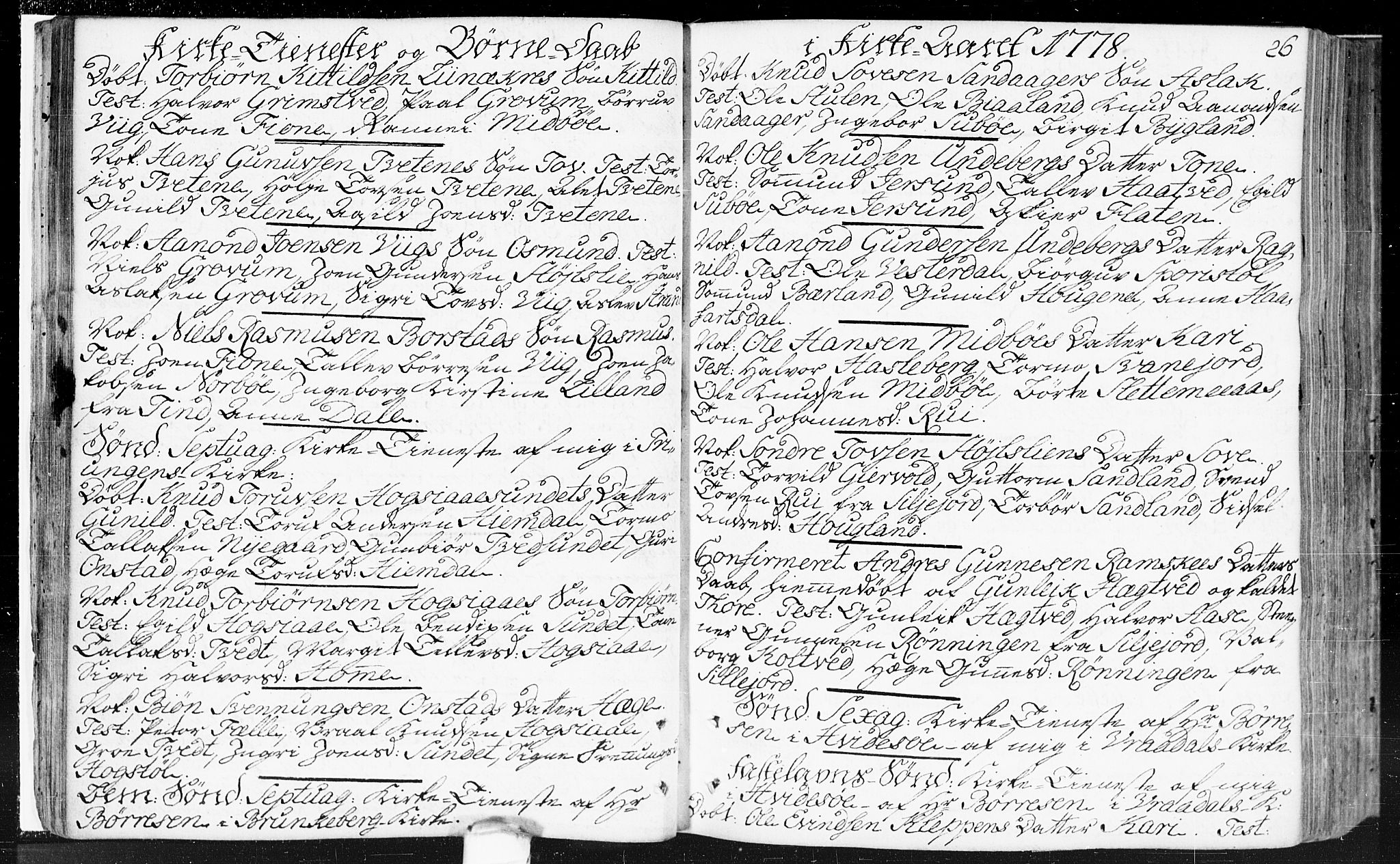Kviteseid kirkebøker, SAKO/A-276/F/Fa/L0002: Ministerialbok nr. I 2, 1773-1786, s. 26