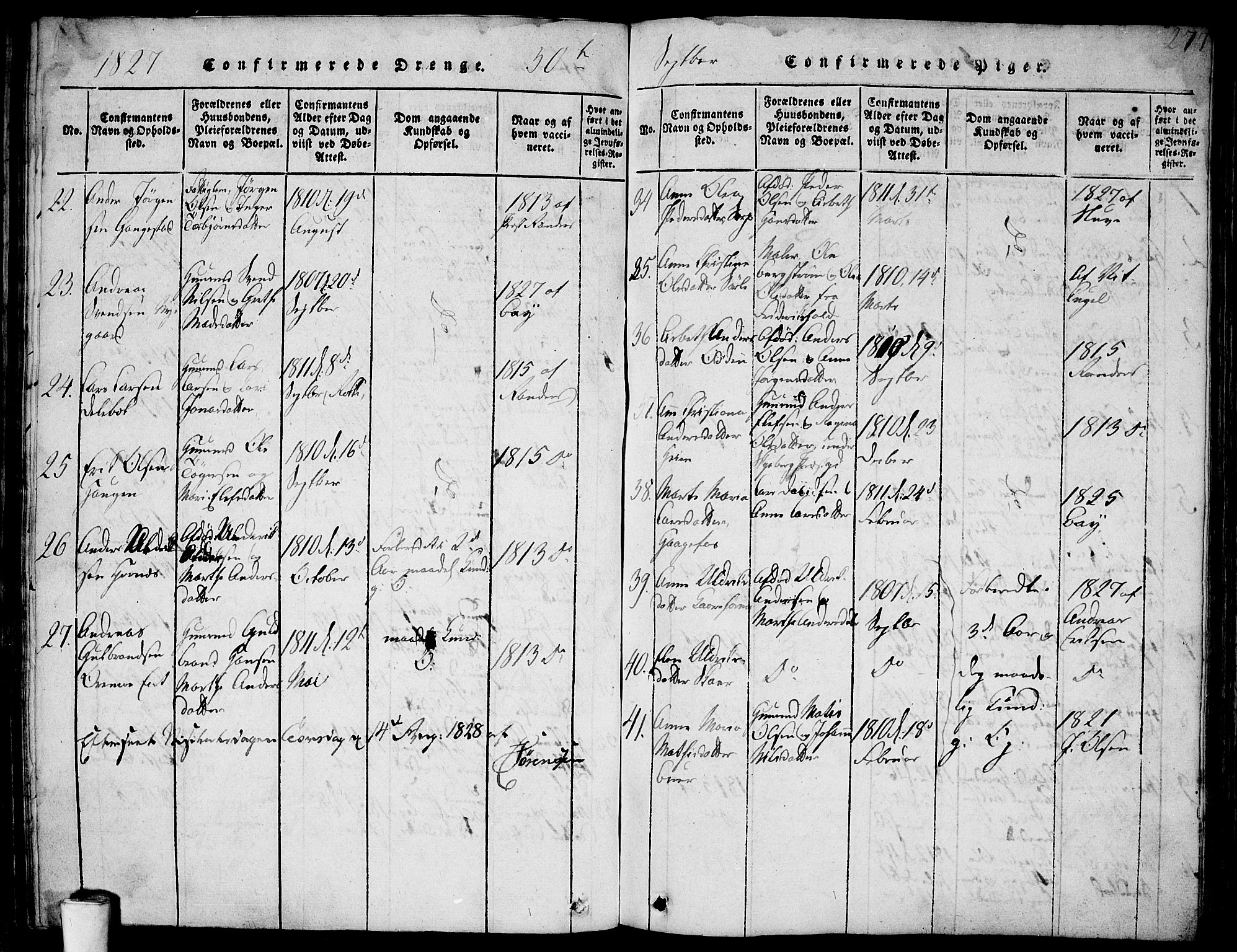 Skjeberg prestekontor Kirkebøker, SAO/A-10923/F/Fa/L0004: Ministerialbok nr. I 4, 1815-1830, s. 277