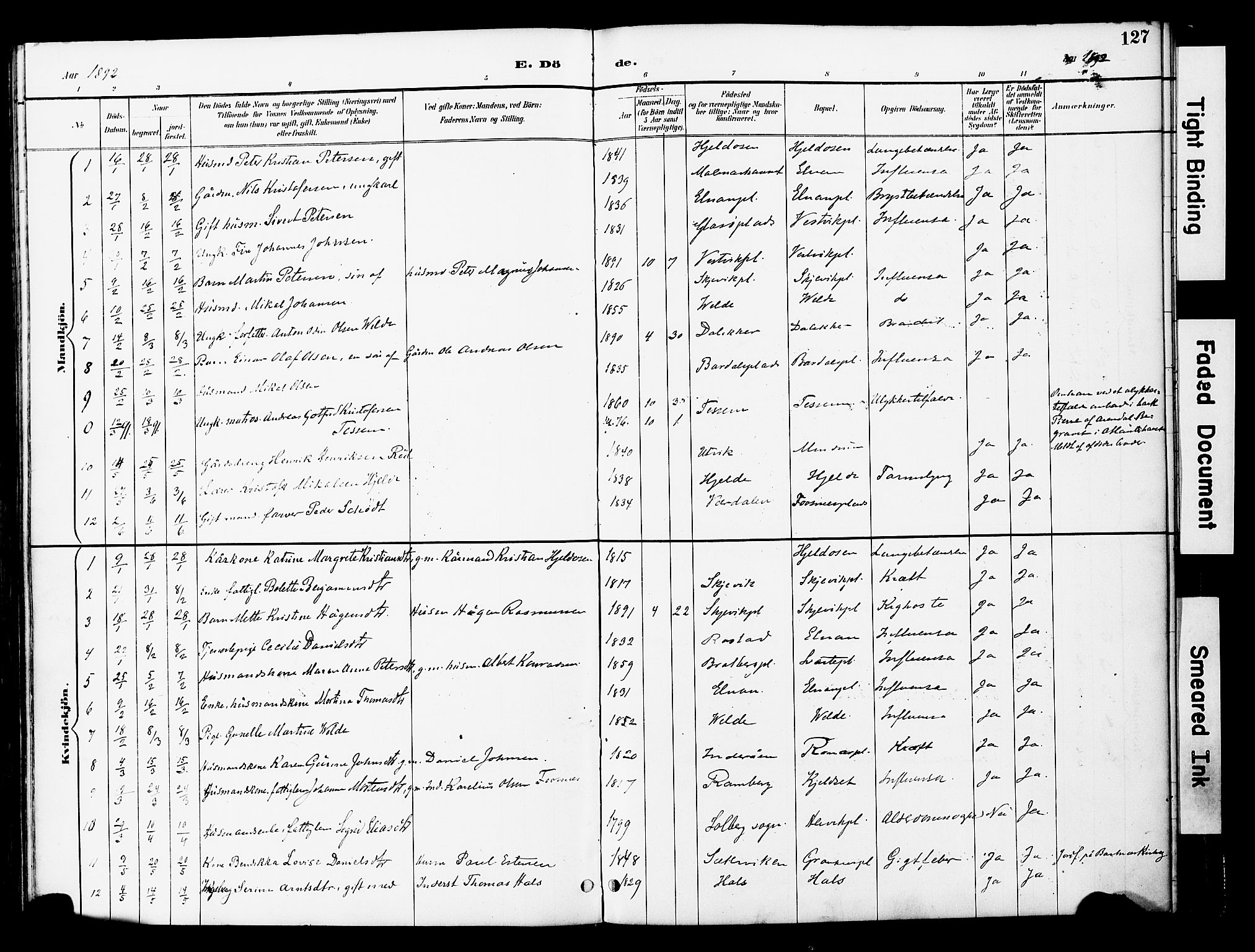 Ministerialprotokoller, klokkerbøker og fødselsregistre - Nord-Trøndelag, SAT/A-1458/741/L0396: Ministerialbok nr. 741A10, 1889-1901, s. 127