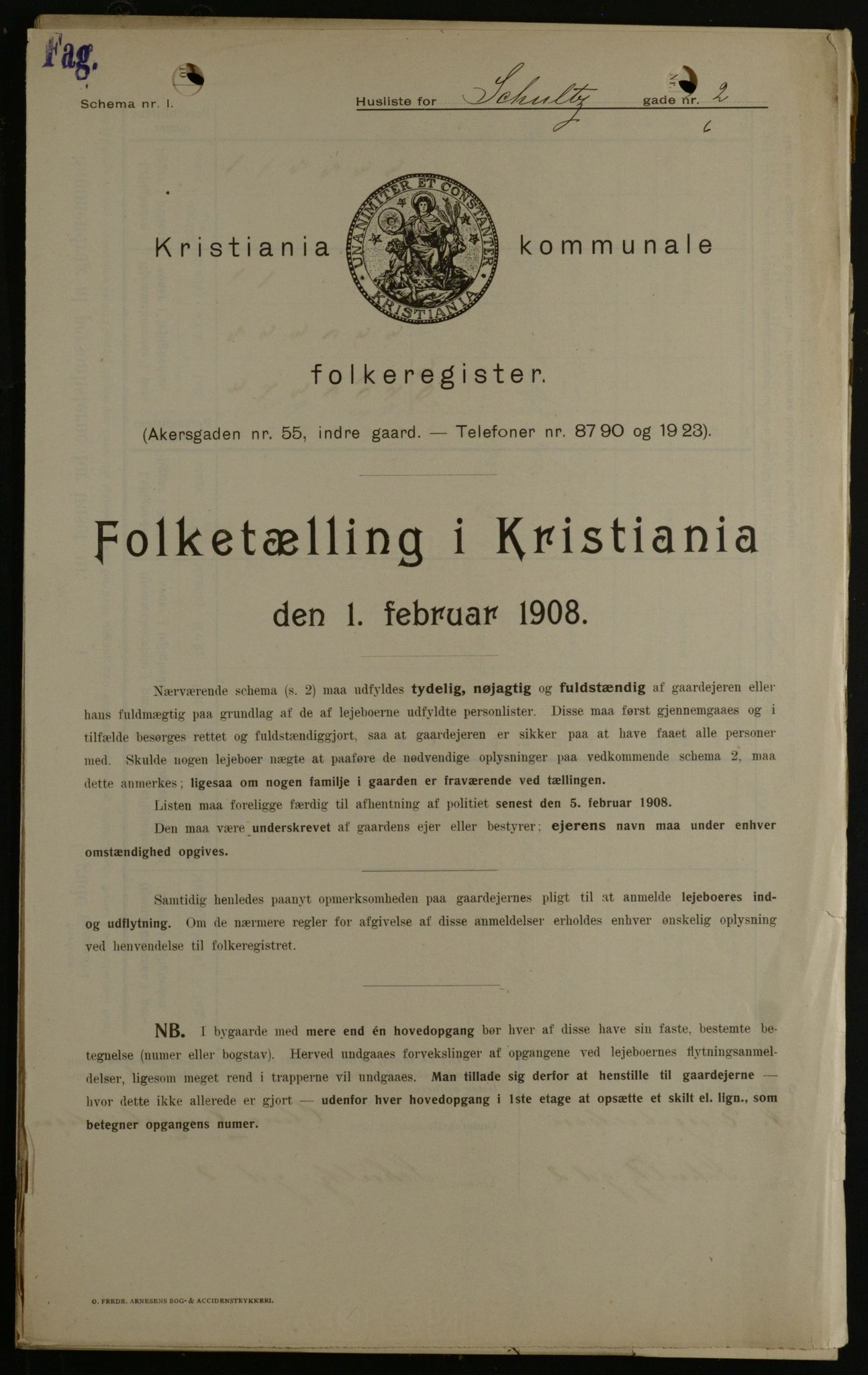 OBA, Kommunal folketelling 1.2.1908 for Kristiania kjøpstad, 1908, s. 81529