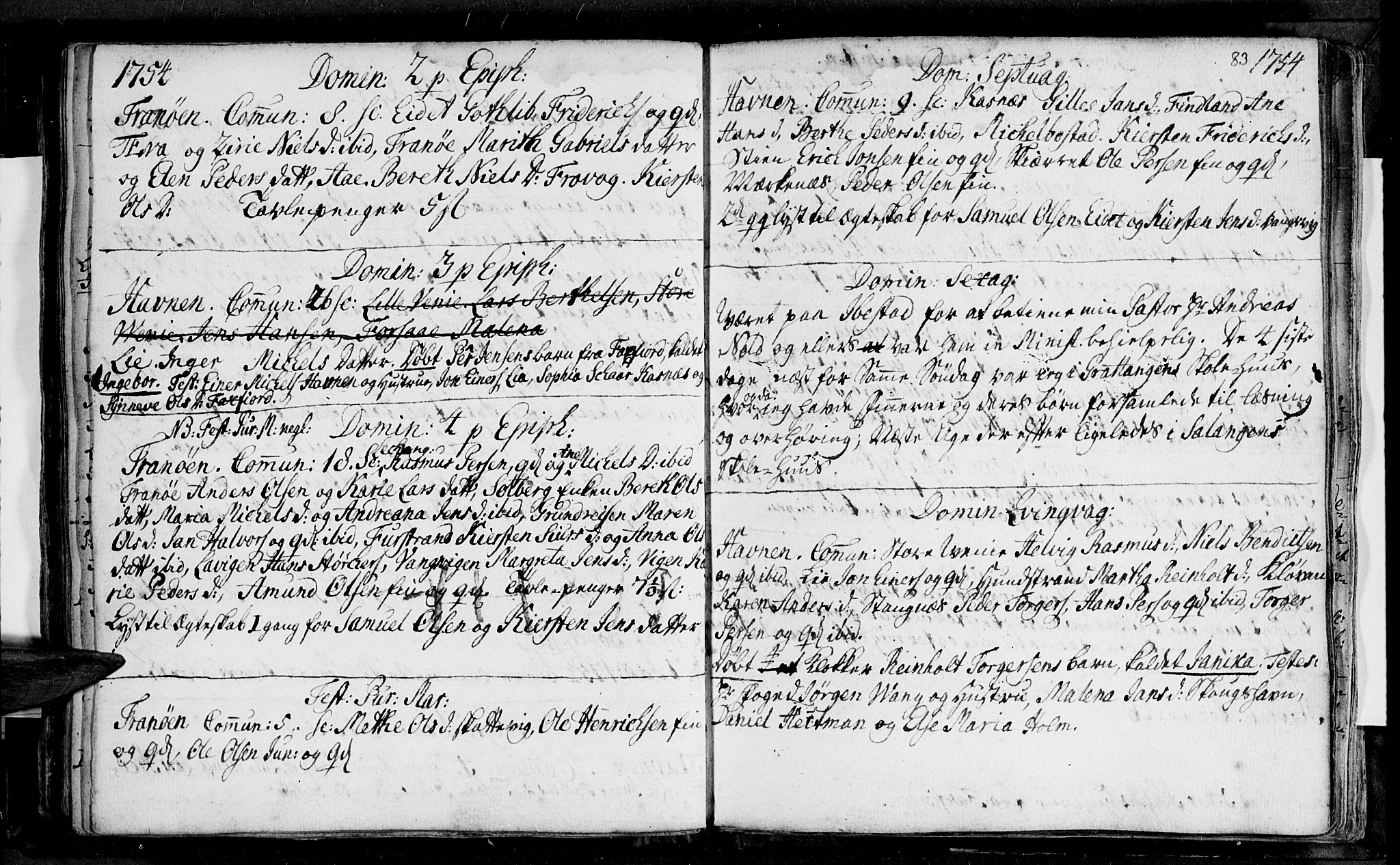 Ibestad sokneprestembete, SATØ/S-0077/H/Ha/Haa/L0001kirke: Ministerialbok nr. 1, 1744-1757, s. 83