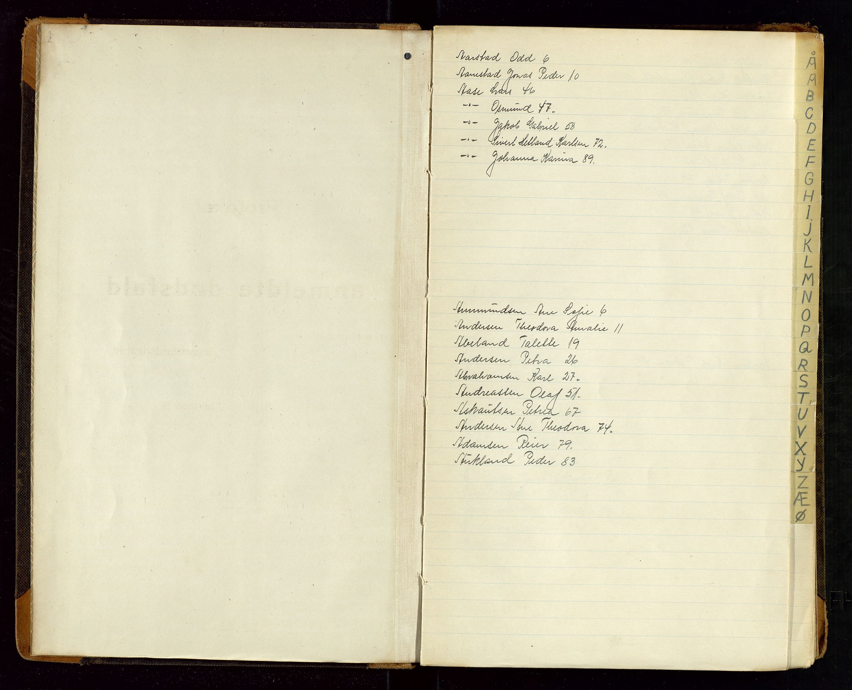 Eigersund lensmannskontor, AV/SAST-A-100171/Gga/L0008: "Protokol over anmeldte dødsfald" m/alfabetisk navneregister, 1920-1922