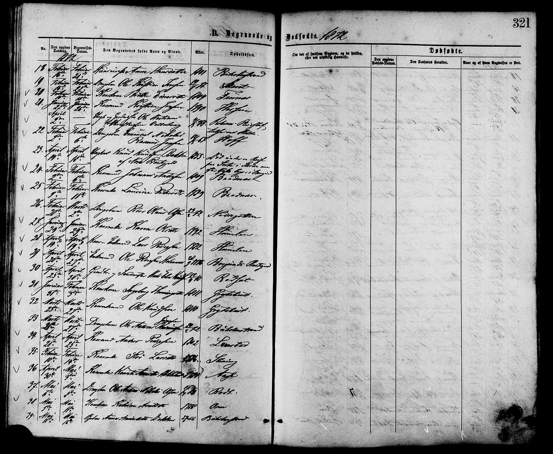 Ministerialprotokoller, klokkerbøker og fødselsregistre - Møre og Romsdal, AV/SAT-A-1454/528/L0399: Ministerialbok nr. 528A10, 1864-1879, s. 321
