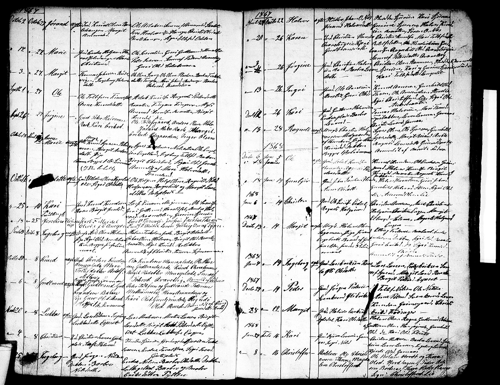 Nes kirkebøker, AV/SAKO-A-236/G/Ga/L0001: Klokkerbok nr. I 1, 1843-1872