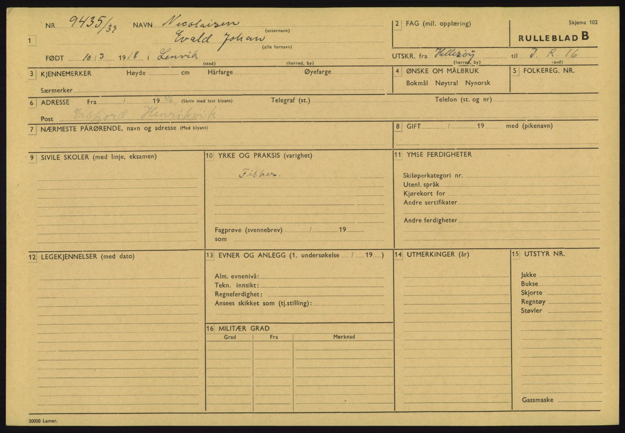 Forsvaret, Troms infanteriregiment nr. 16, AV/RA-RAFA-3146/P/Pa/L0023: Rulleblad for regimentets menige mannskaper, årsklasse 1939, 1939, s. 895