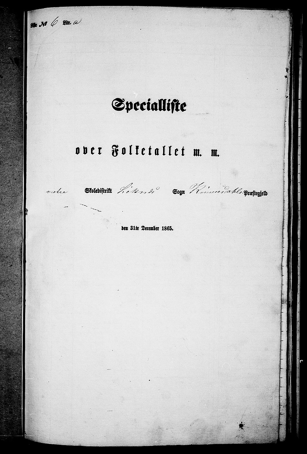 RA, Folketelling 1865 for 1037P Kvinesdal prestegjeld, 1865, s. 140