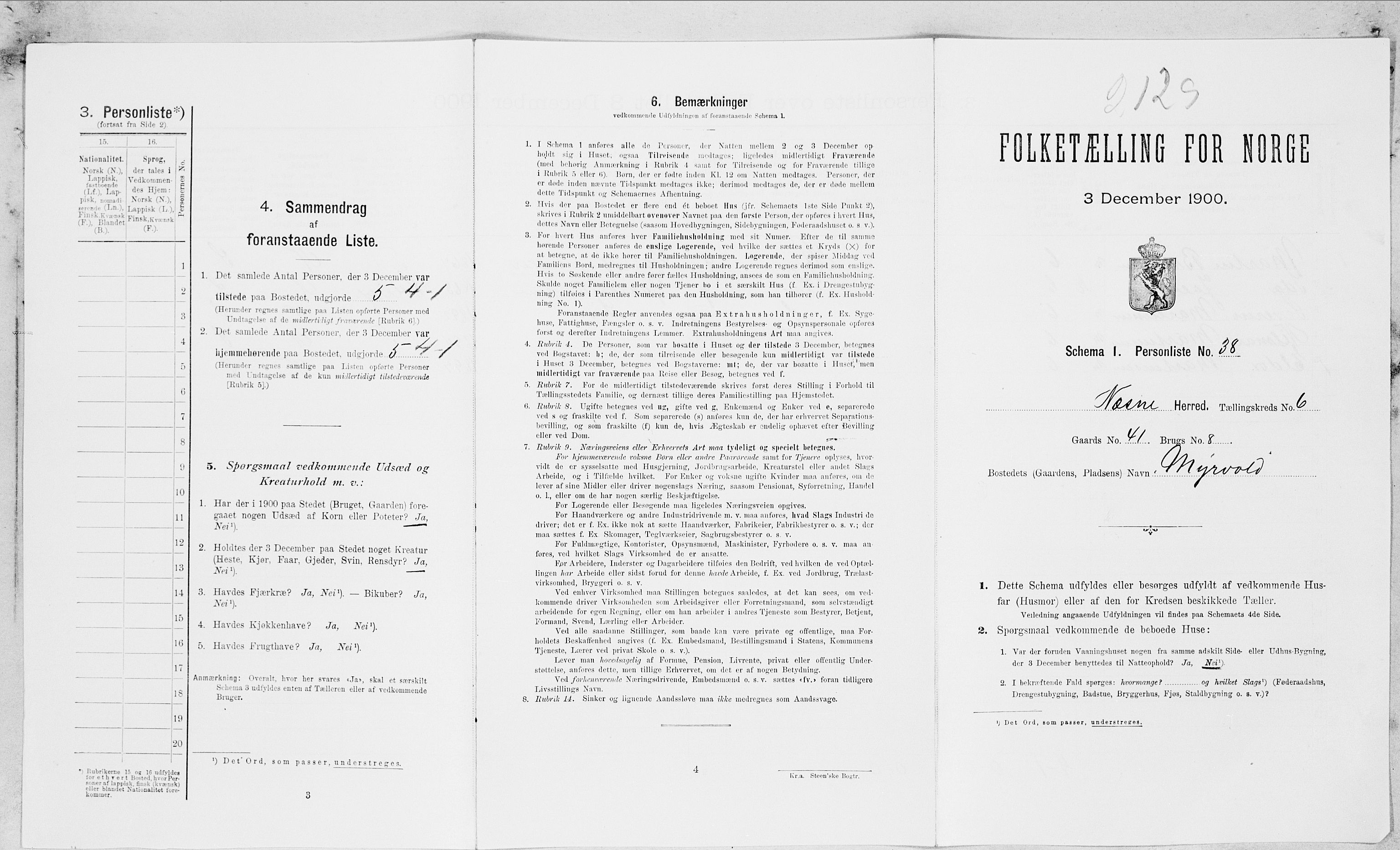 SAT, Folketelling 1900 for 1828 Nesna herred, 1900, s. 490