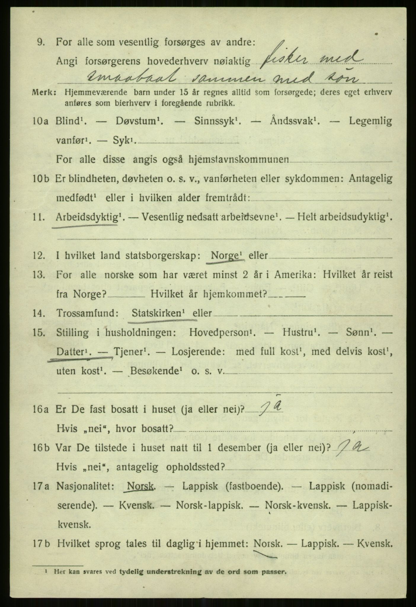 SATØ, Folketelling 1920 for 1936 Karlsøy herred, 1920, s. 5238