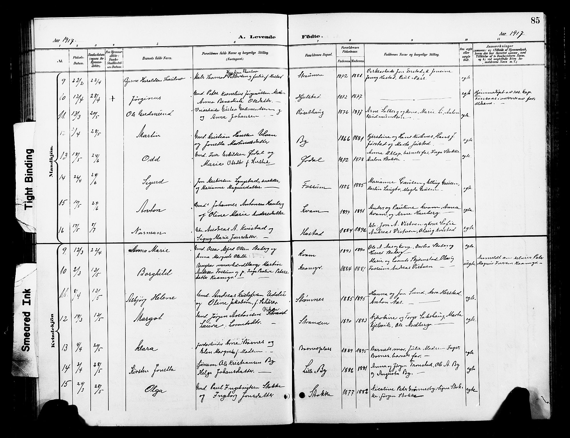 Ministerialprotokoller, klokkerbøker og fødselsregistre - Nord-Trøndelag, AV/SAT-A-1458/730/L0302: Klokkerbok nr. 730C05, 1898-1924, s. 85