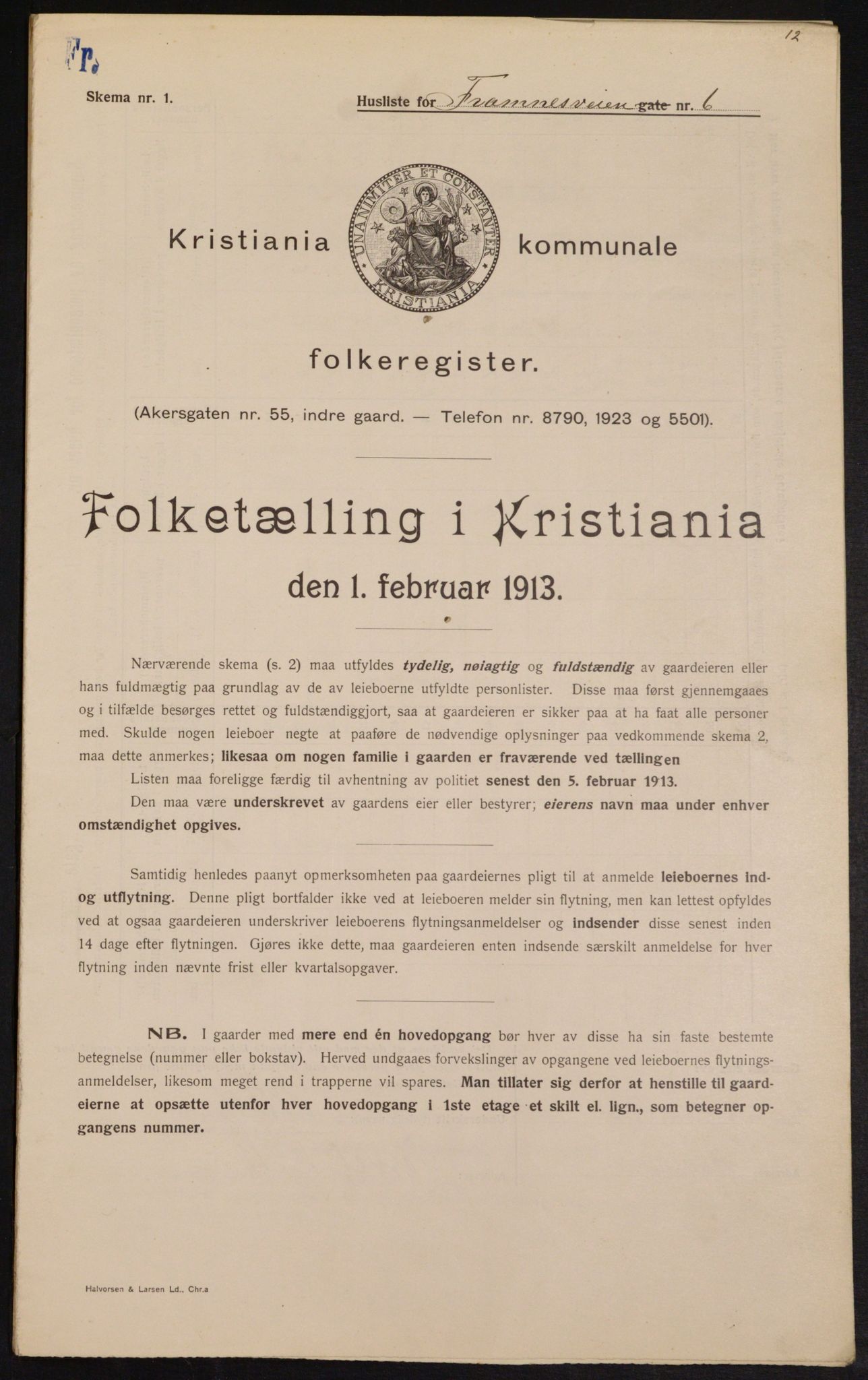 OBA, Kommunal folketelling 1.2.1913 for Kristiania, 1913, s. 25574