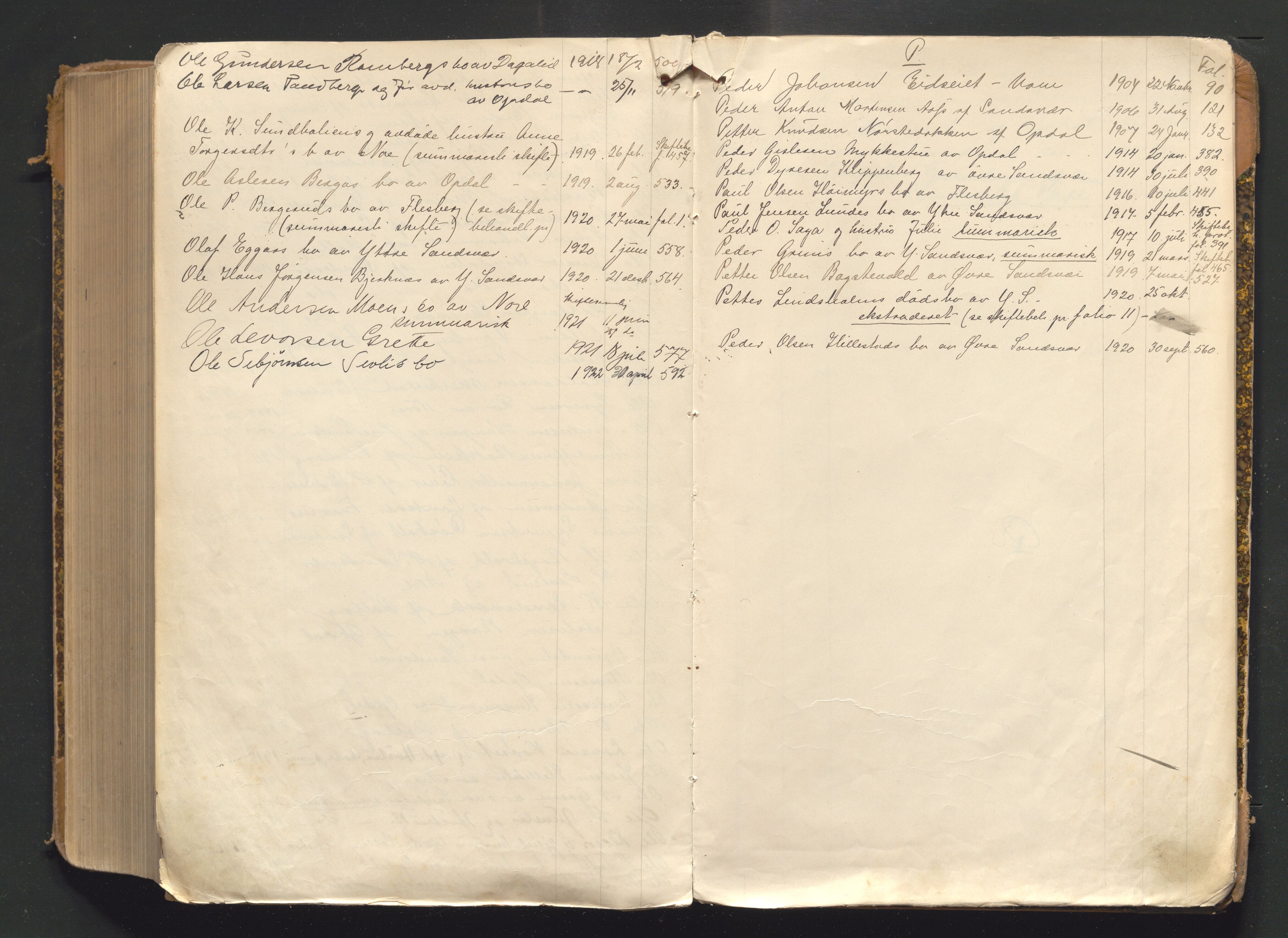 Numedal og Sandsvær sorenskriveri, AV/SAKO-A-128/H/Hb/Hbc/Hbca/L0007: Skifteutlodningsprotokoll, 1901-1922