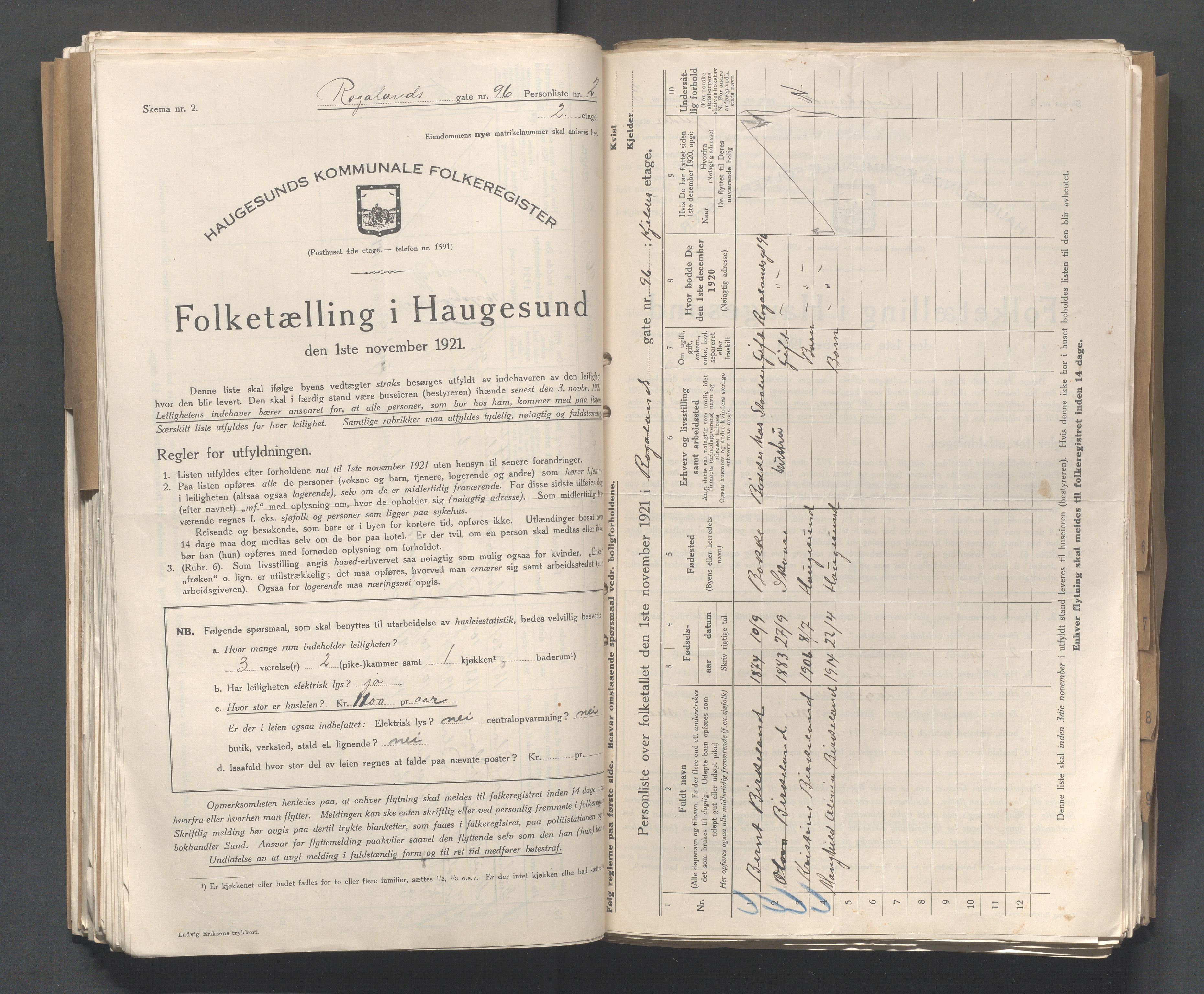 IKAR, Kommunal folketelling 1.11.1921 for Haugesund, 1921, s. 3312