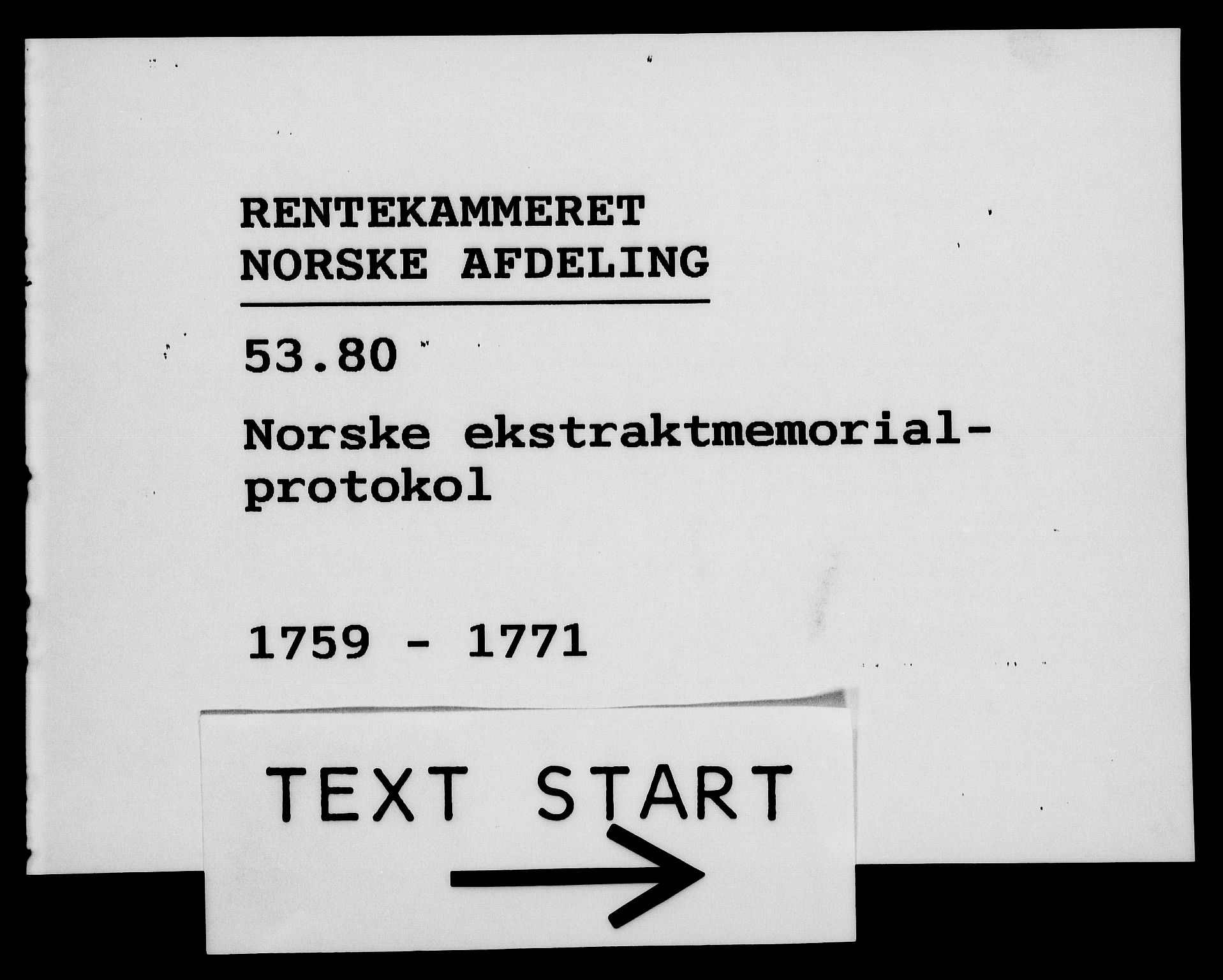 Rentekammeret, Kammerkanselliet, RA/EA-3111/G/Gh/Gha/L0035: Norsk ekstraktmemorialprotokoll (merket RK 53.80), 1759-1771