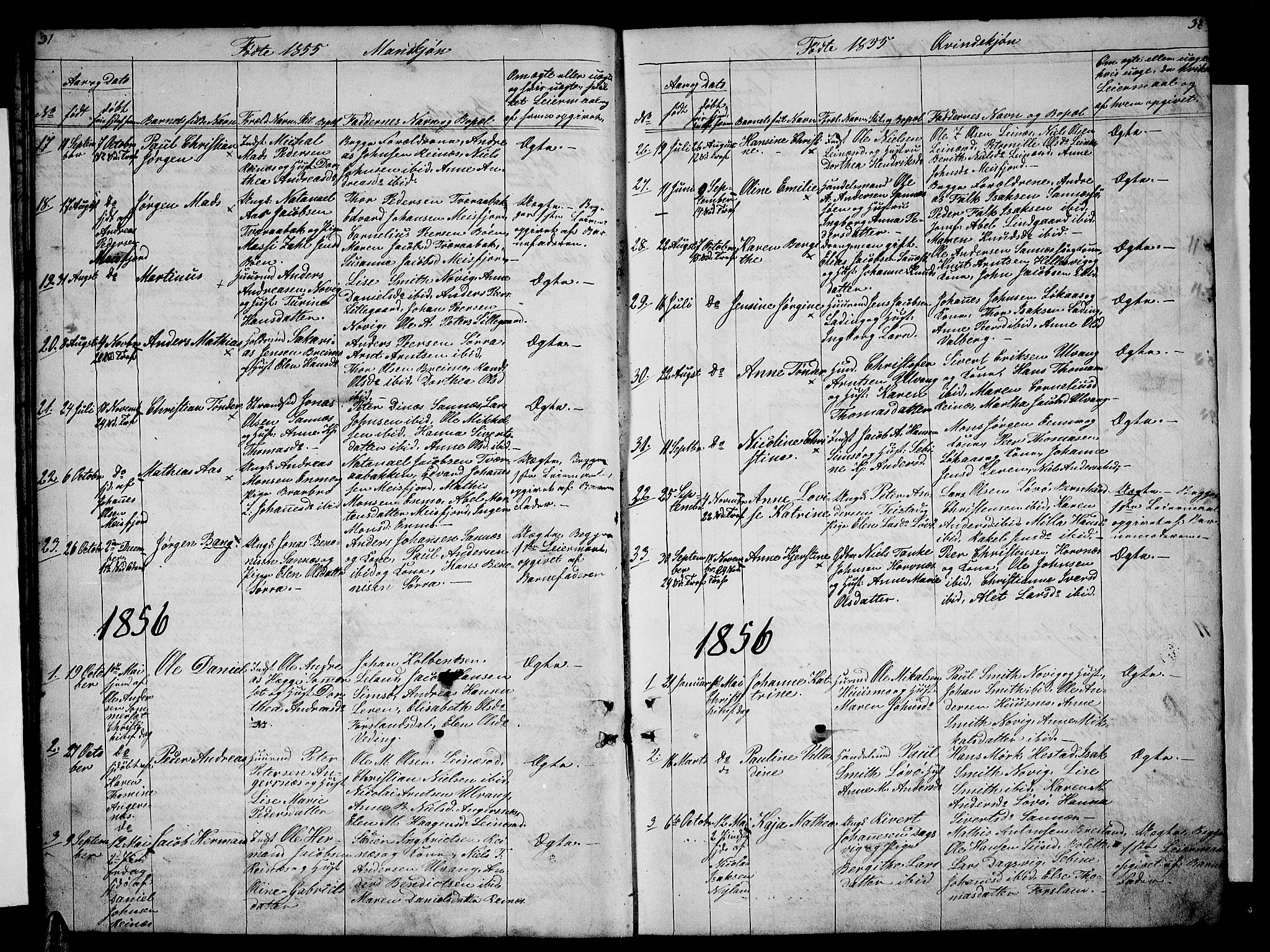 Ministerialprotokoller, klokkerbøker og fødselsregistre - Nordland, AV/SAT-A-1459/831/L0475: Klokkerbok nr. 831C02, 1851-1865, s. 31-32