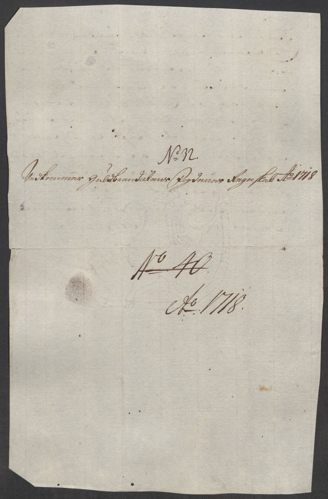Rentekammeret inntil 1814, Reviderte regnskaper, Fogderegnskap, RA/EA-4092/R17/L1188: Fogderegnskap Gudbrandsdal, 1718, s. 174