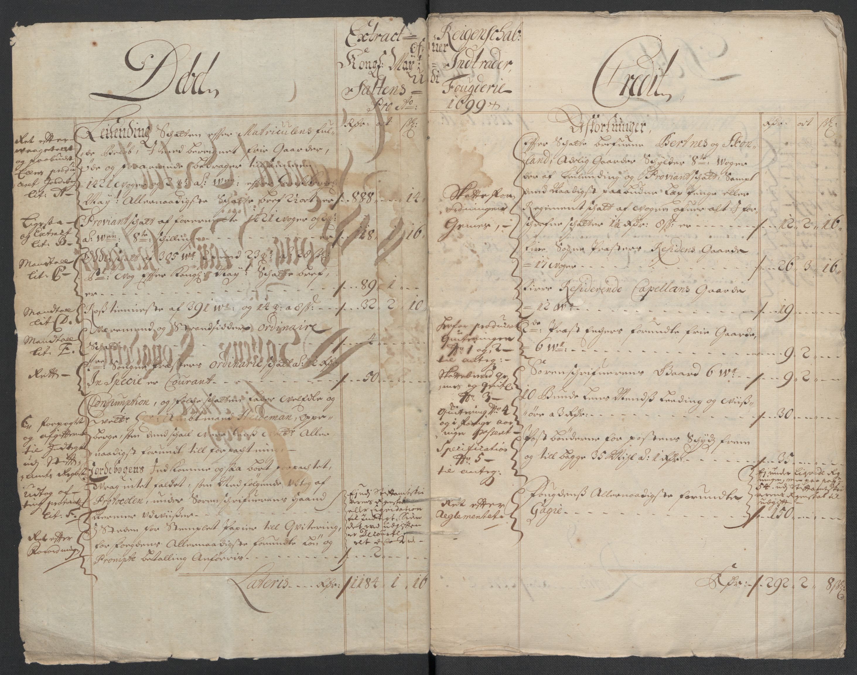 Rentekammeret inntil 1814, Reviderte regnskaper, Fogderegnskap, RA/EA-4092/R66/L4579: Fogderegnskap Salten, 1697-1700, s. 217