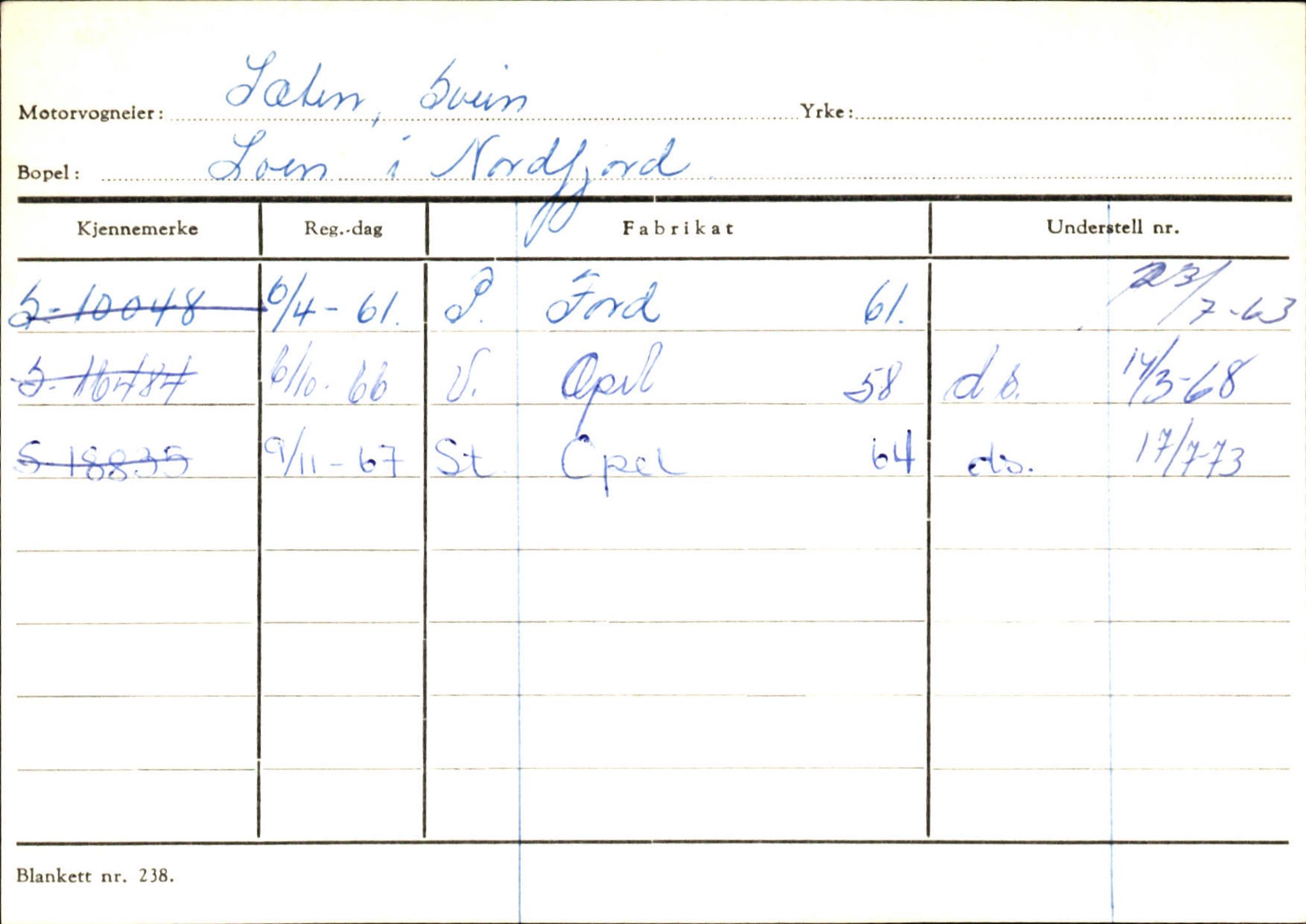 Statens vegvesen, Sogn og Fjordane vegkontor, AV/SAB-A-5301/4/F/L0131: Eigarregister Høyanger P-Å. Stryn S-Å, 1945-1975, s. 1764