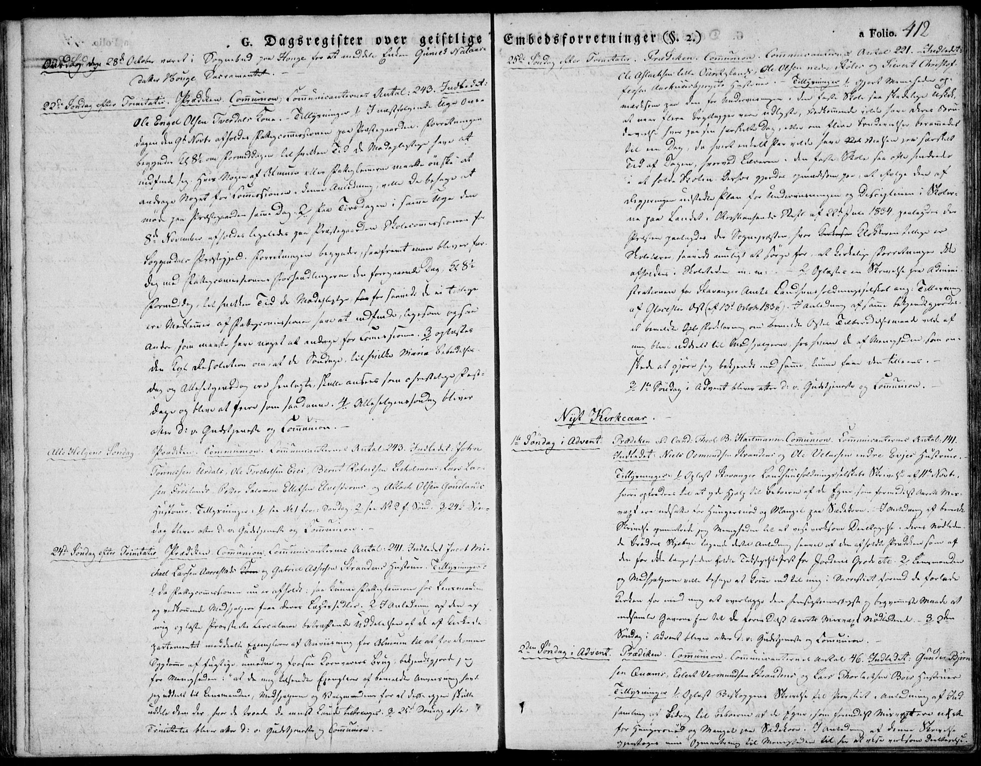 Sokndal sokneprestkontor, SAST/A-101808: Ministerialbok nr. A 7.2, 1826-1842, s. 412