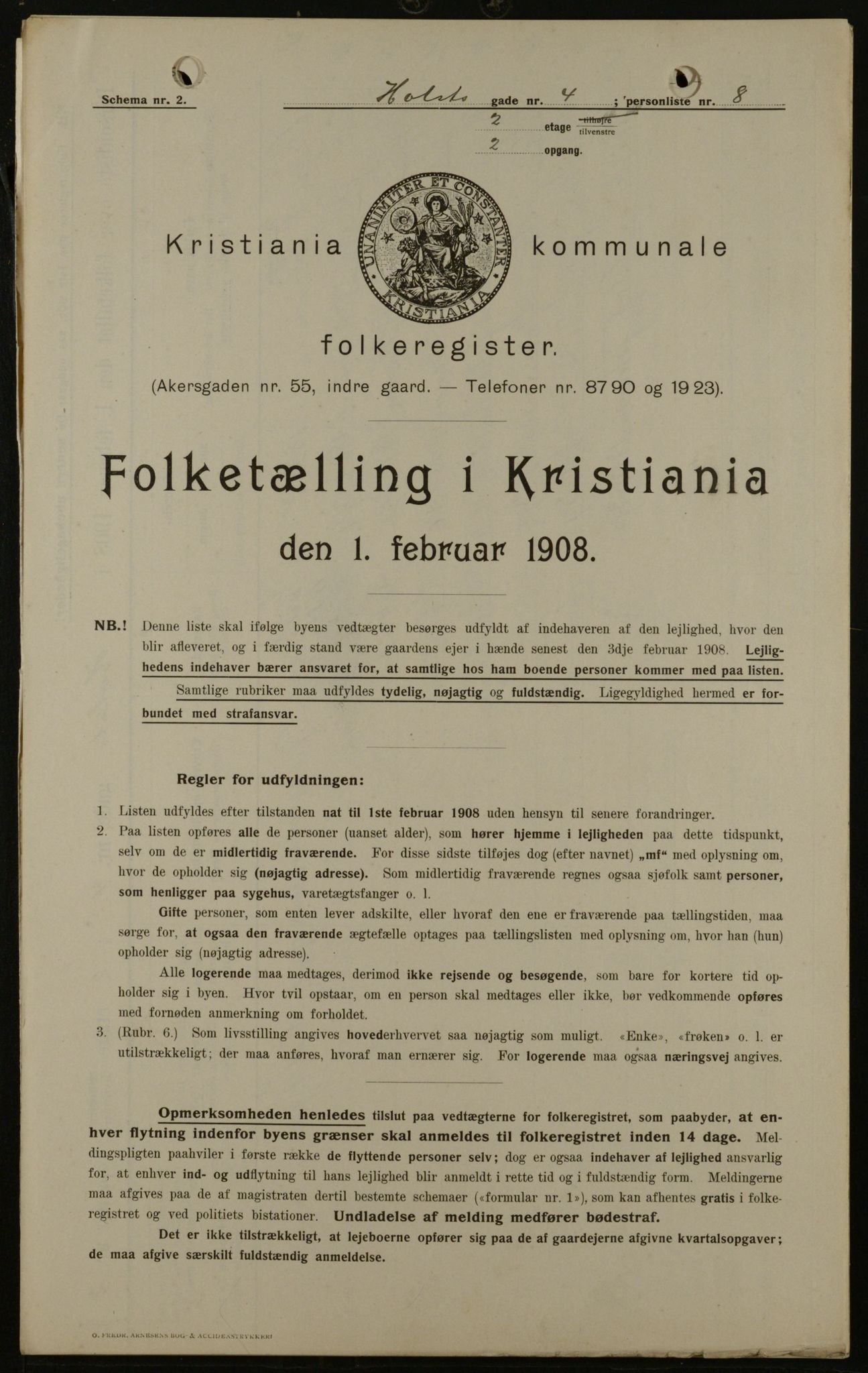 OBA, Kommunal folketelling 1.2.1908 for Kristiania kjøpstad, 1908, s. 36867