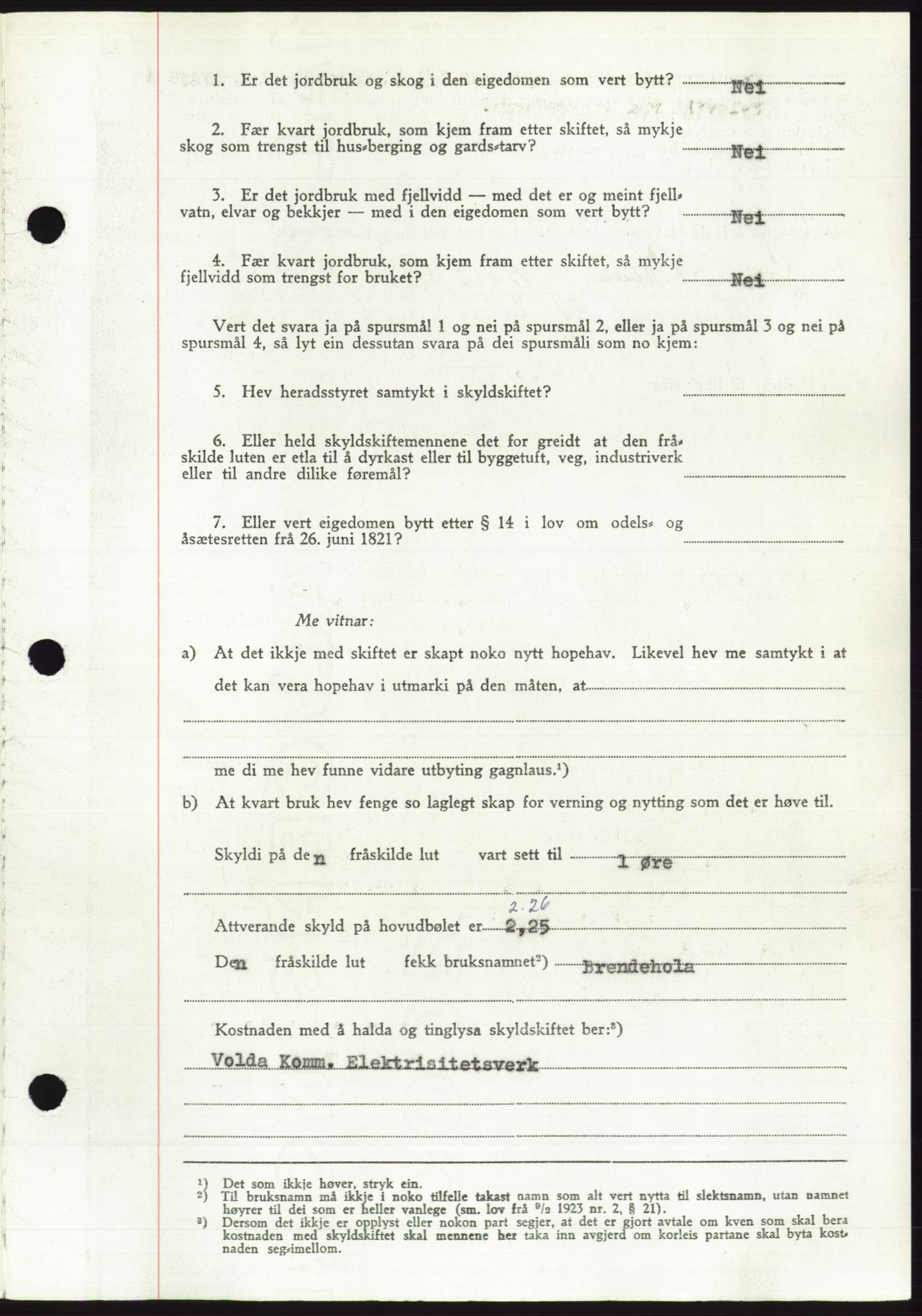 Søre Sunnmøre sorenskriveri, AV/SAT-A-4122/1/2/2C/L0085: Pantebok nr. 11A, 1949-1949, Dagboknr: 2029/1949