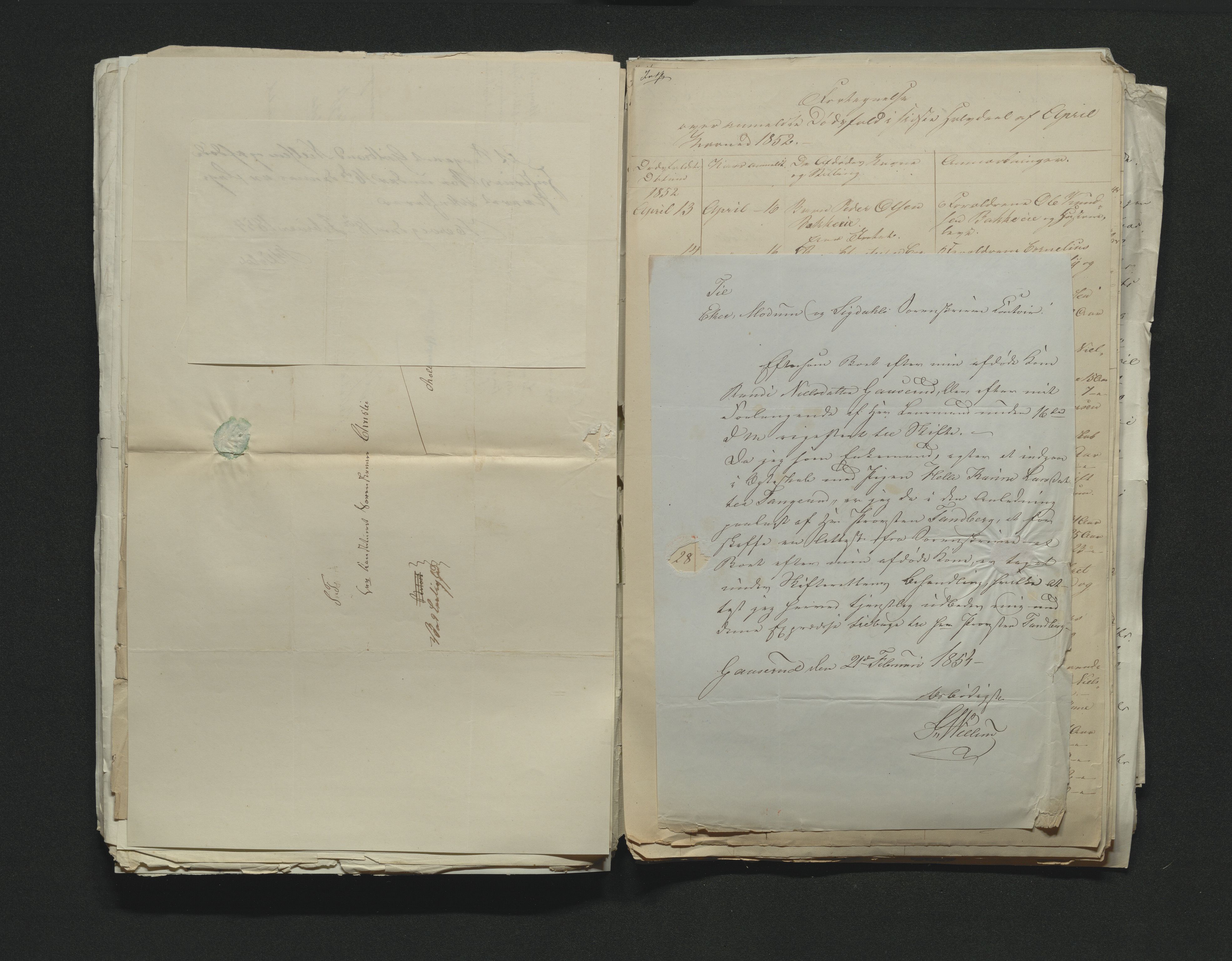 Eiker, Modum og Sigdal sorenskriveri, AV/SAKO-A-123/H/Ha/Hab/L0008: Dødsfallsmeldinger, 1850-1853