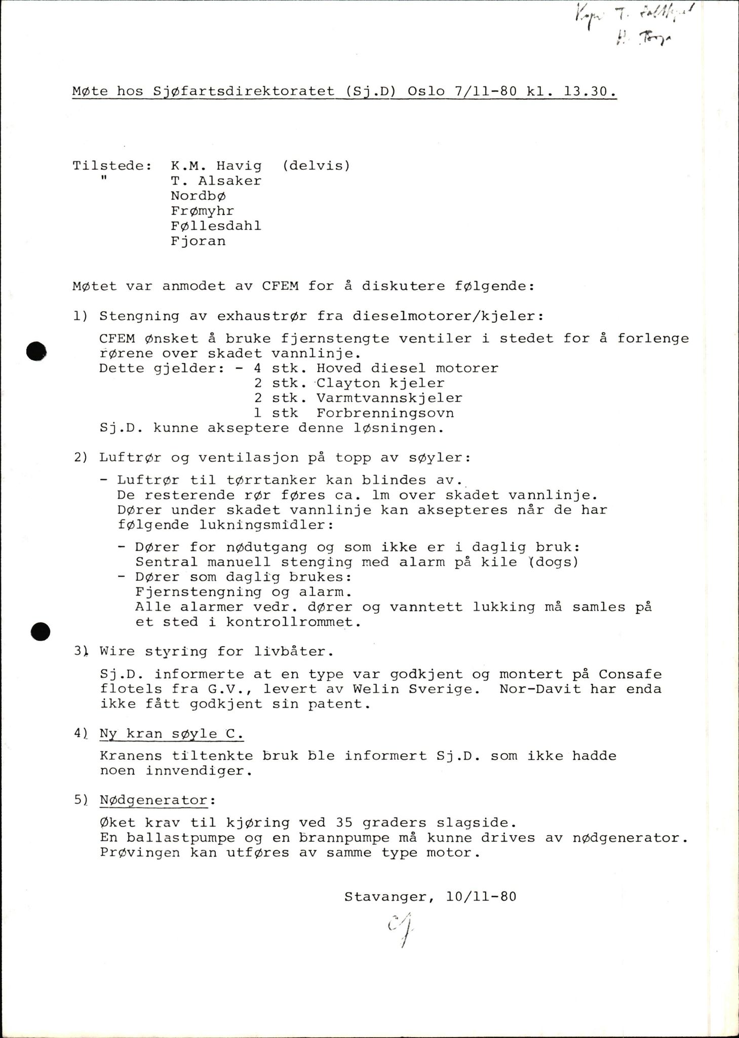 Pa 1503 - Stavanger Drilling AS, AV/SAST-A-101906/2/E/Ec/Eca/L0011: Sak og korrespondanse, 1980-1981